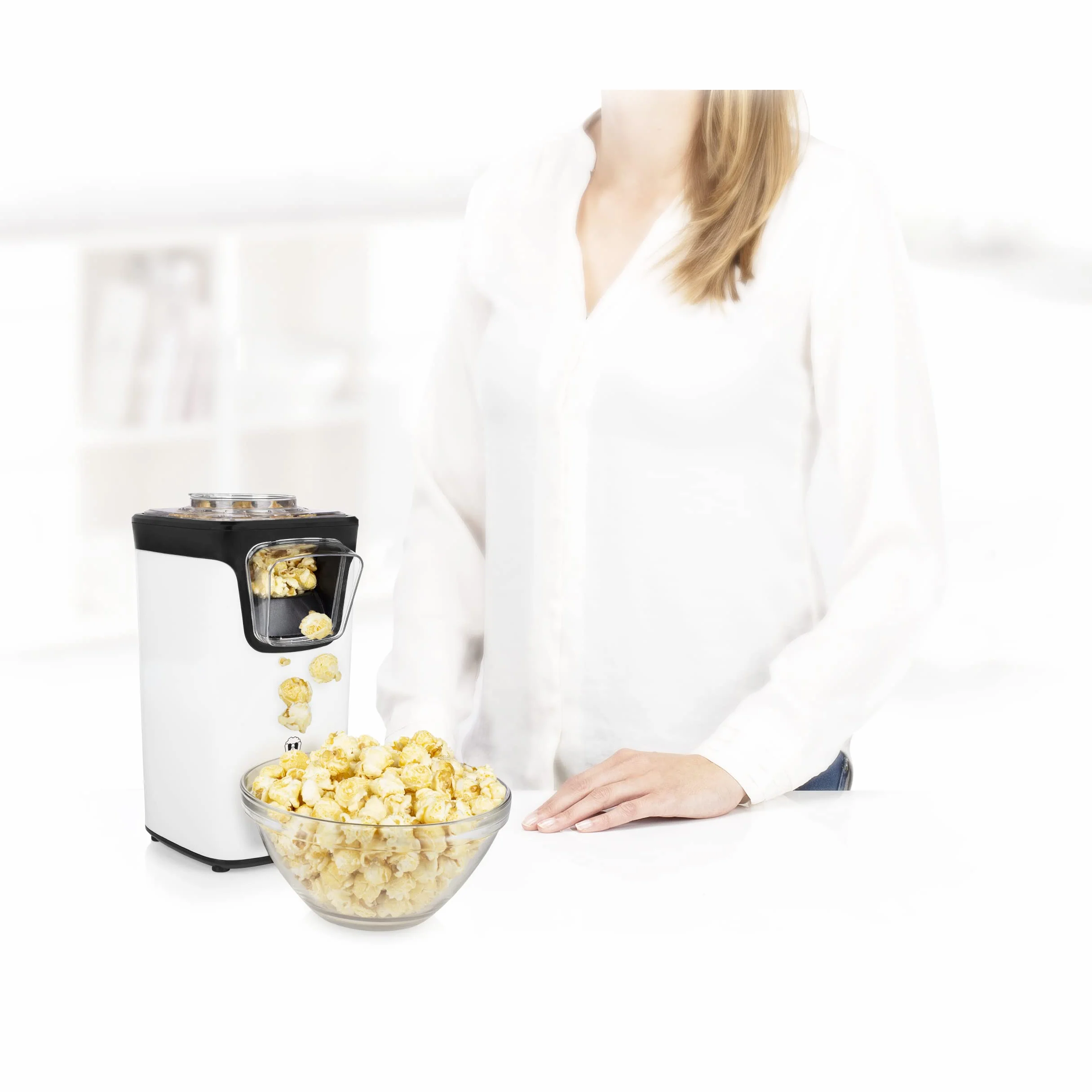Princess maszyna do popcornu - pyszna przekąska bez użycia oleju - miarka w zestawie - popcorn gotowy w 3 minuty - możliwość bieżącego uzupełniania ziarna - moc 1100 W - 292986