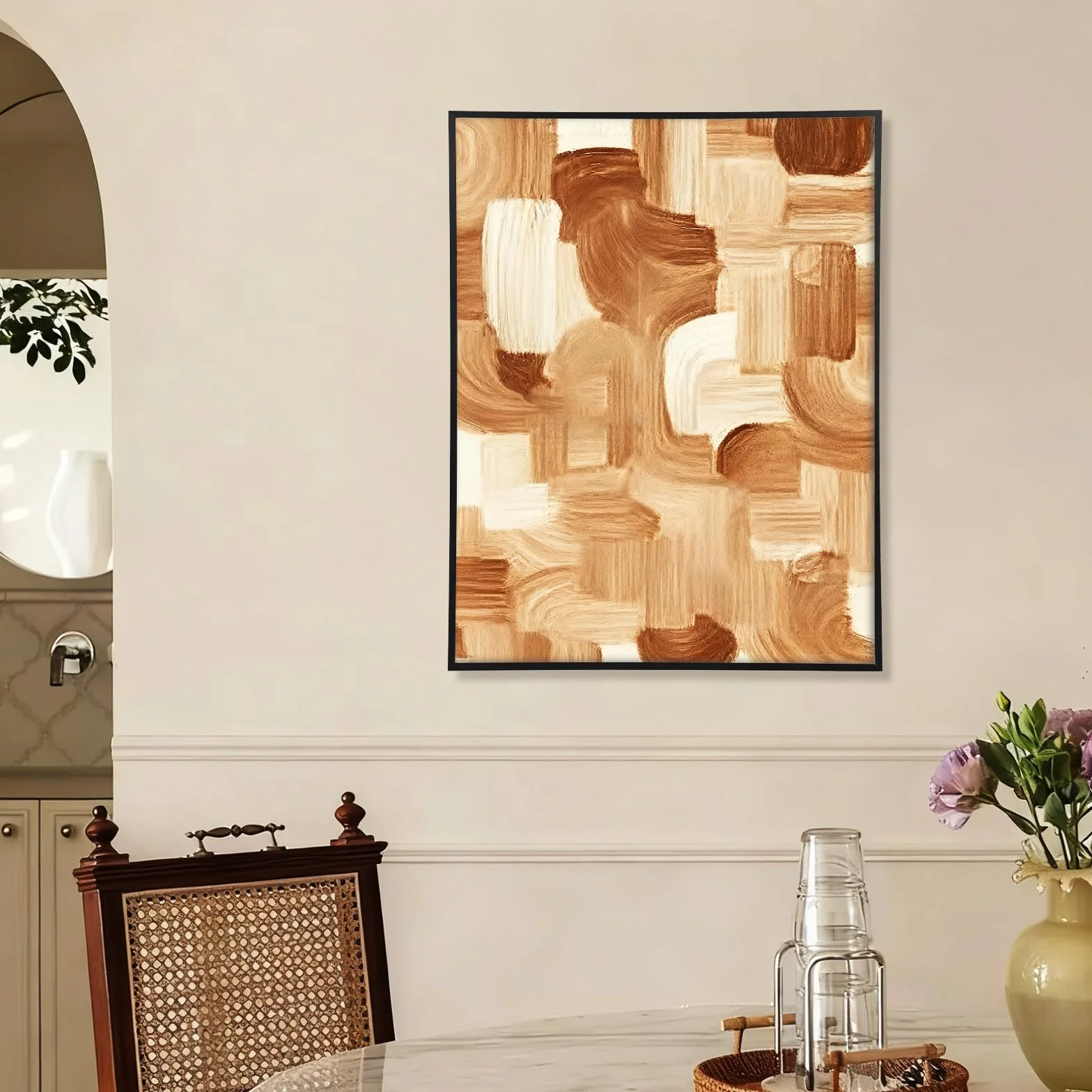 Metalowa rama z fugą cieniową 60x80 cm regulowane wsporniki dystansowe efekt głębi płótna czarna