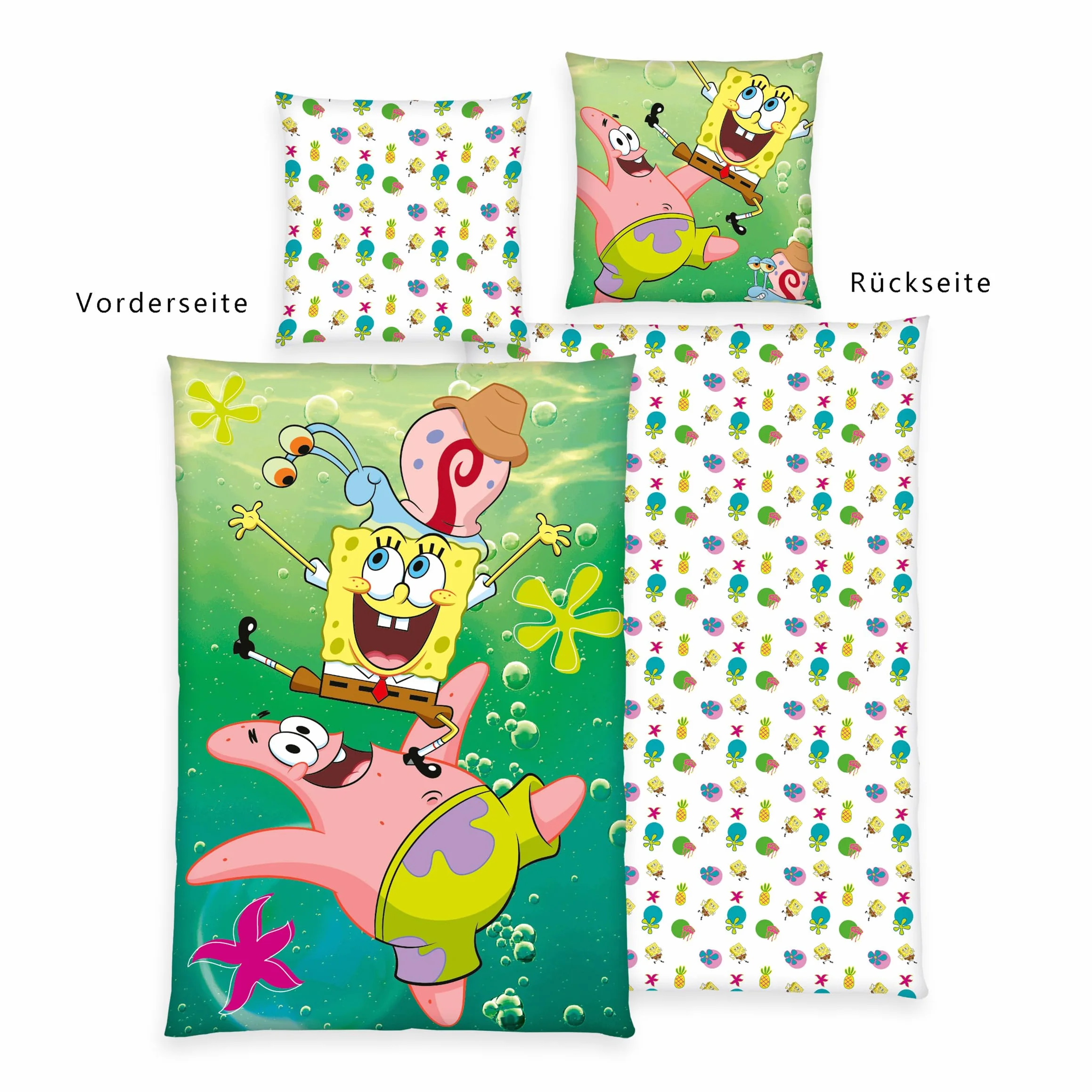 Pościel Spongebob 100% Bawełna 80x80 cm 135x200 cm Renforcé