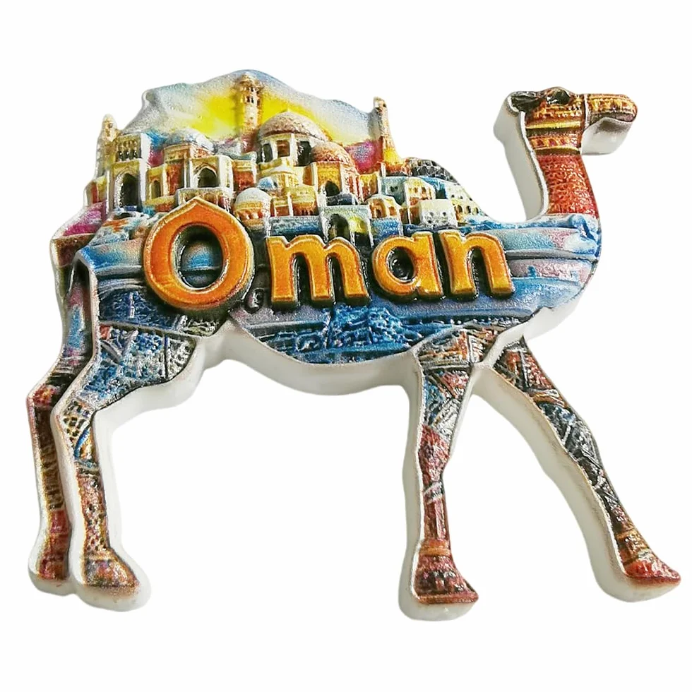 Oman pamiątki z podróży 3D magnes na lodówkę atrakcje miasto dekoracyjne magnesy trójwymiarowe