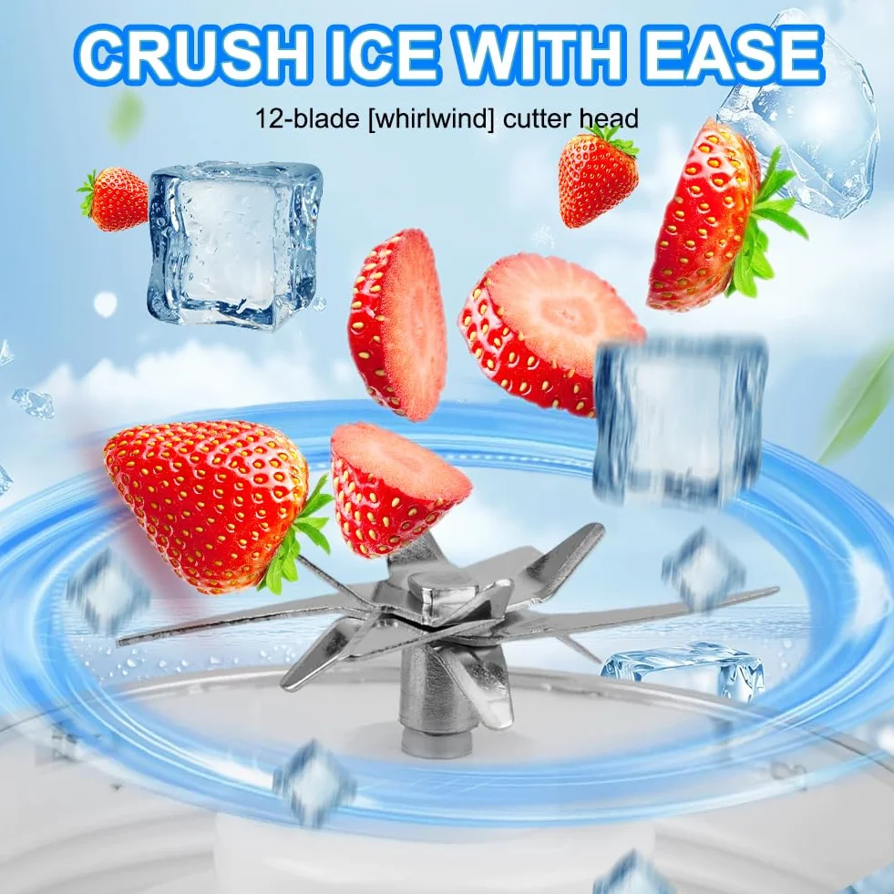 Przenośny mikser do smoothie 700 ml z 12 ostrzami ze stali nierdzewnej wyświetlacz cyfrowy