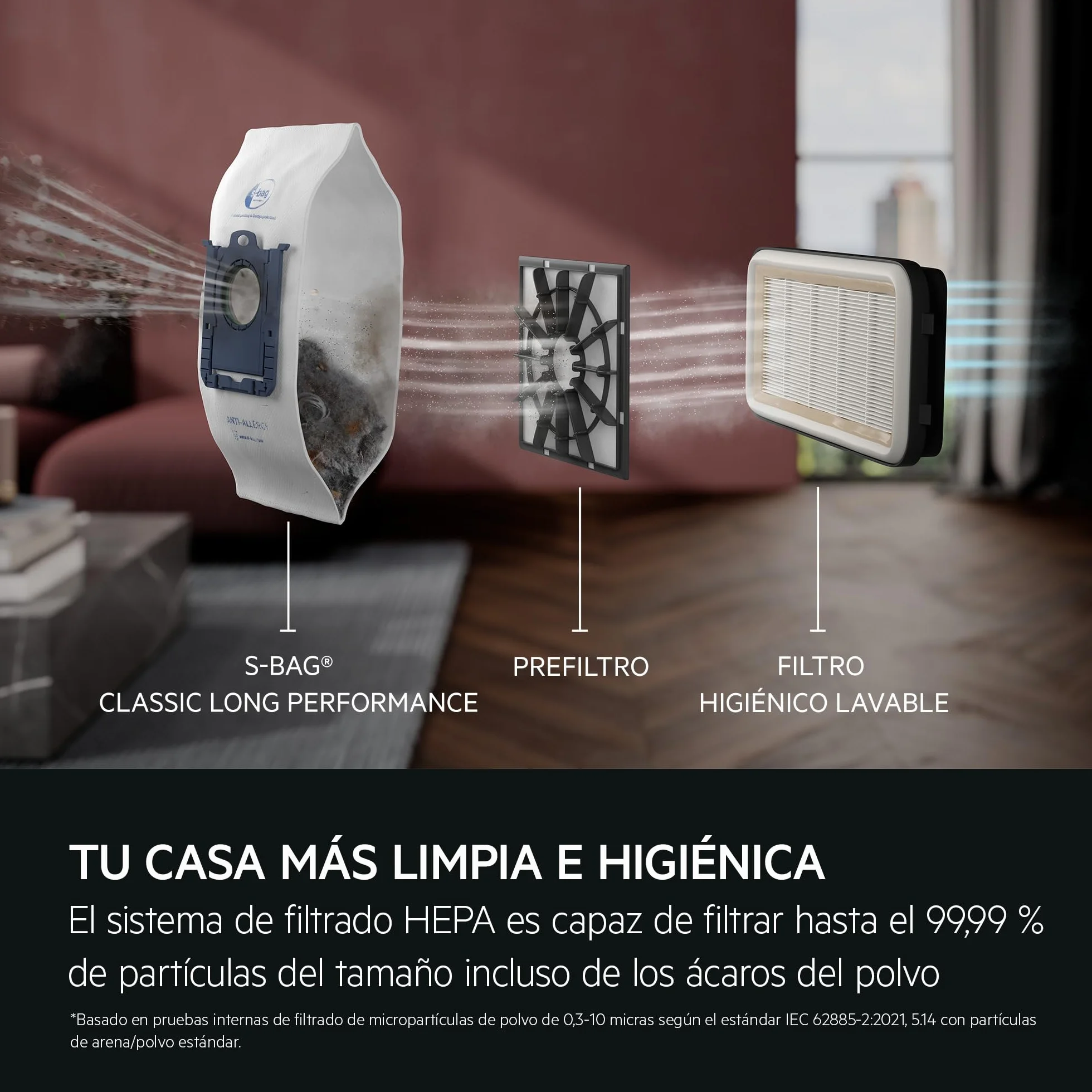 AEG CLEAN 5000 AB51C1SW odkurzacz z workiem, wysoka moc ssania, 37% tworzywo sztuczne z recyklingu, ssawka podłogowa AllFloor z systemem zatrzaskowym, wielofunkcyjna dysza 2 w 1, promień działania 8,5