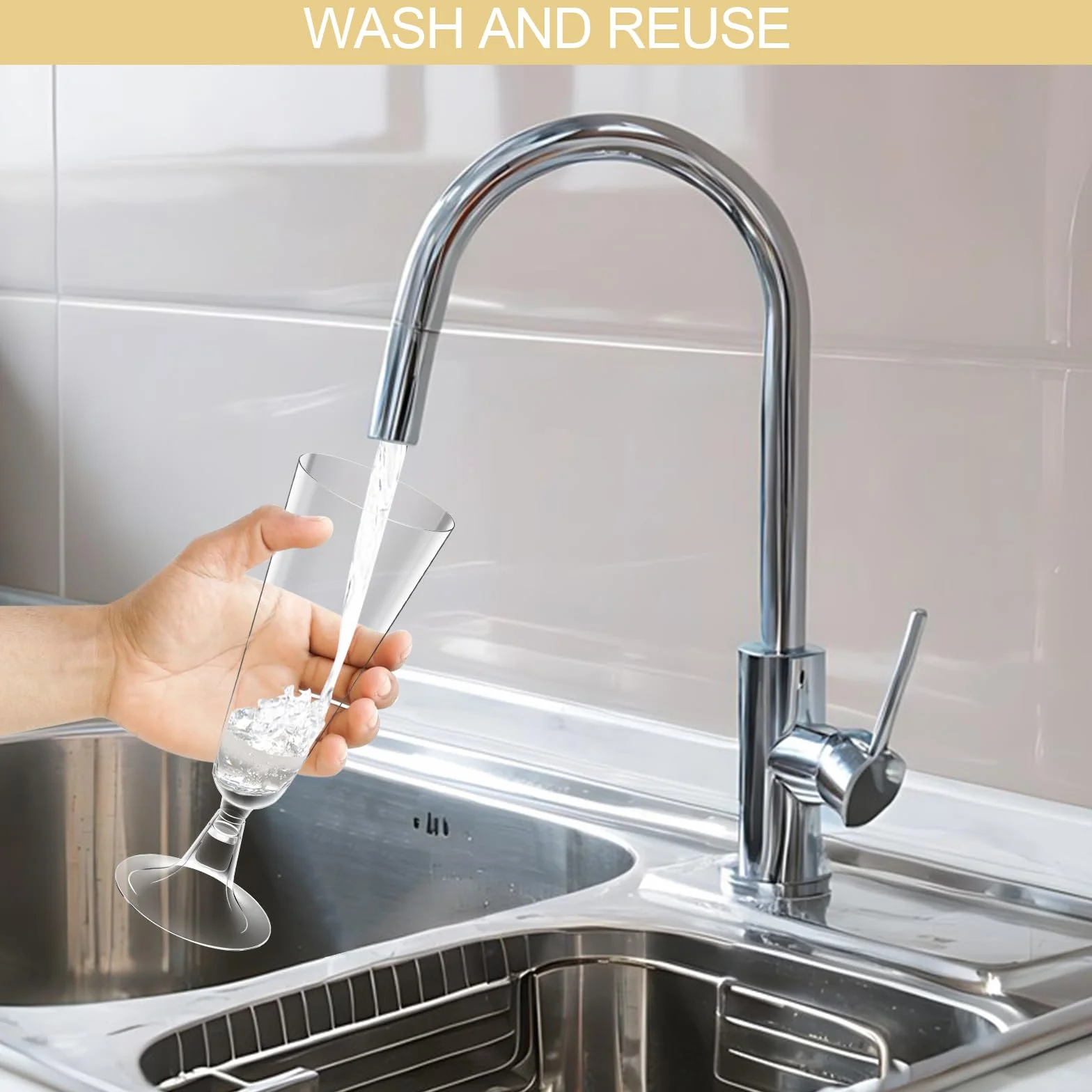 25 sztuk Plastikowe kieliszki do szampana, przezroczystych kieliszków do szampana, 160ml