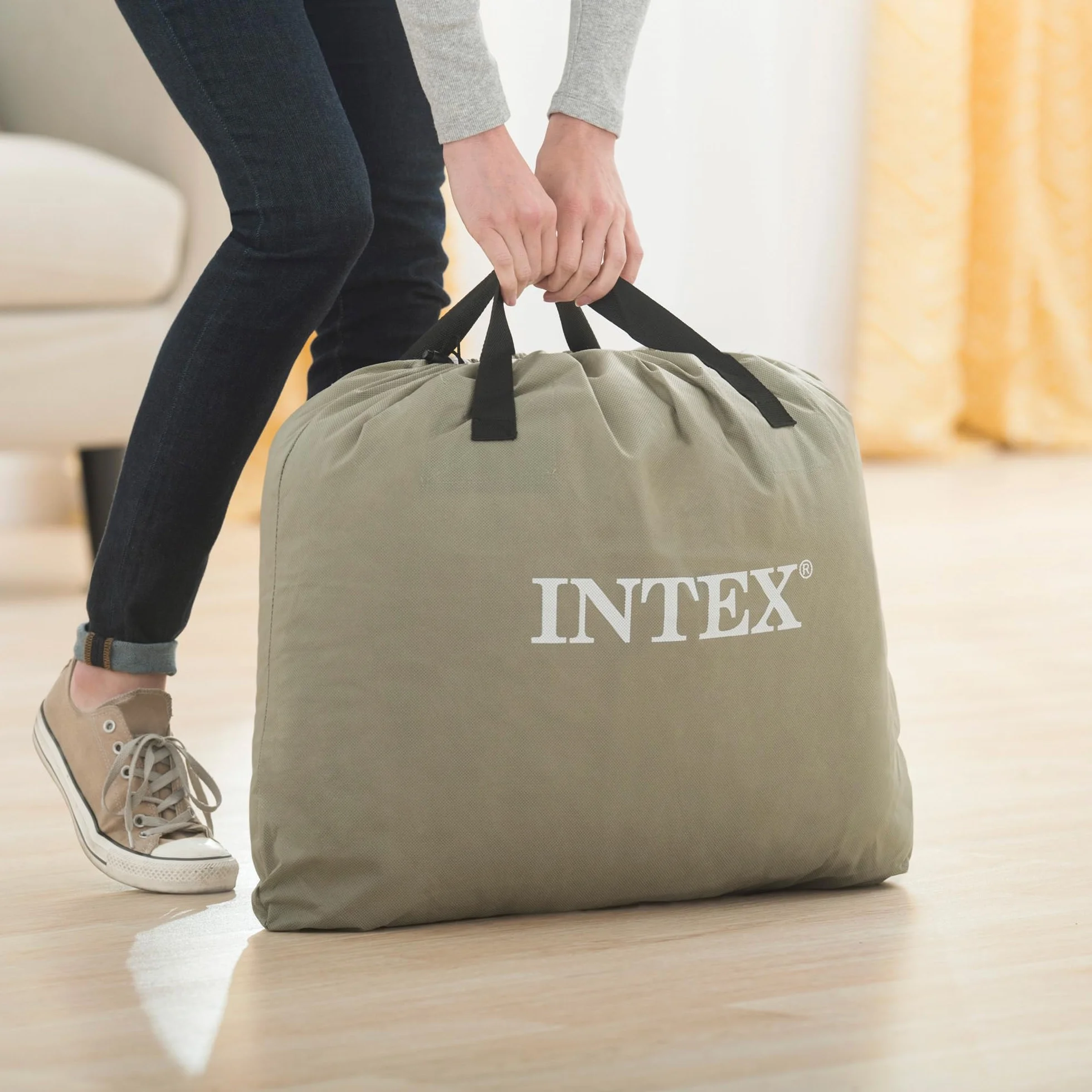 Jednoosobowy Materac Dmuchany 99x191x42 cm łóżko pompka 220V INTEX 64132ND