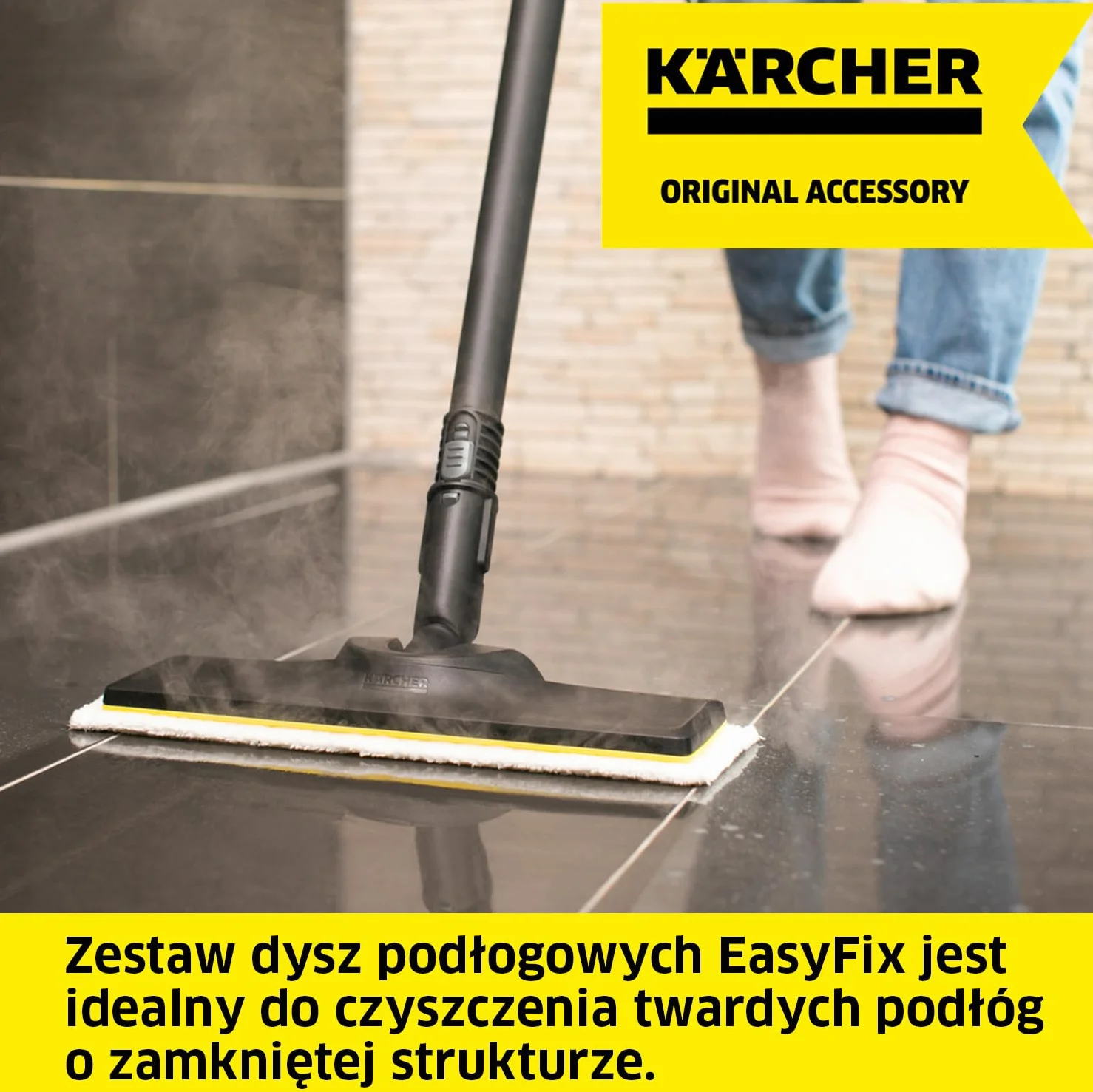 Kärcher zestaw dysz podłogowych EasyFix, 1 dysza podłogowa, 1 ściereczka z mikrofibry, akcesoria do parownic