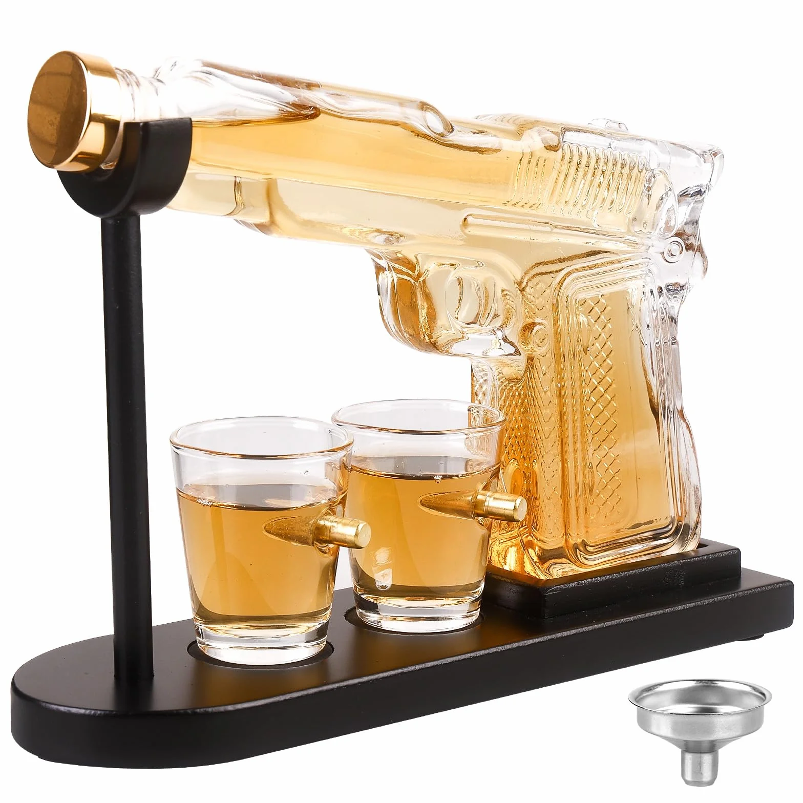 Zestaw upominkowy do whisky z 2 szklankami i karafką, dekanter szklany, prezent dla mężczyzn
