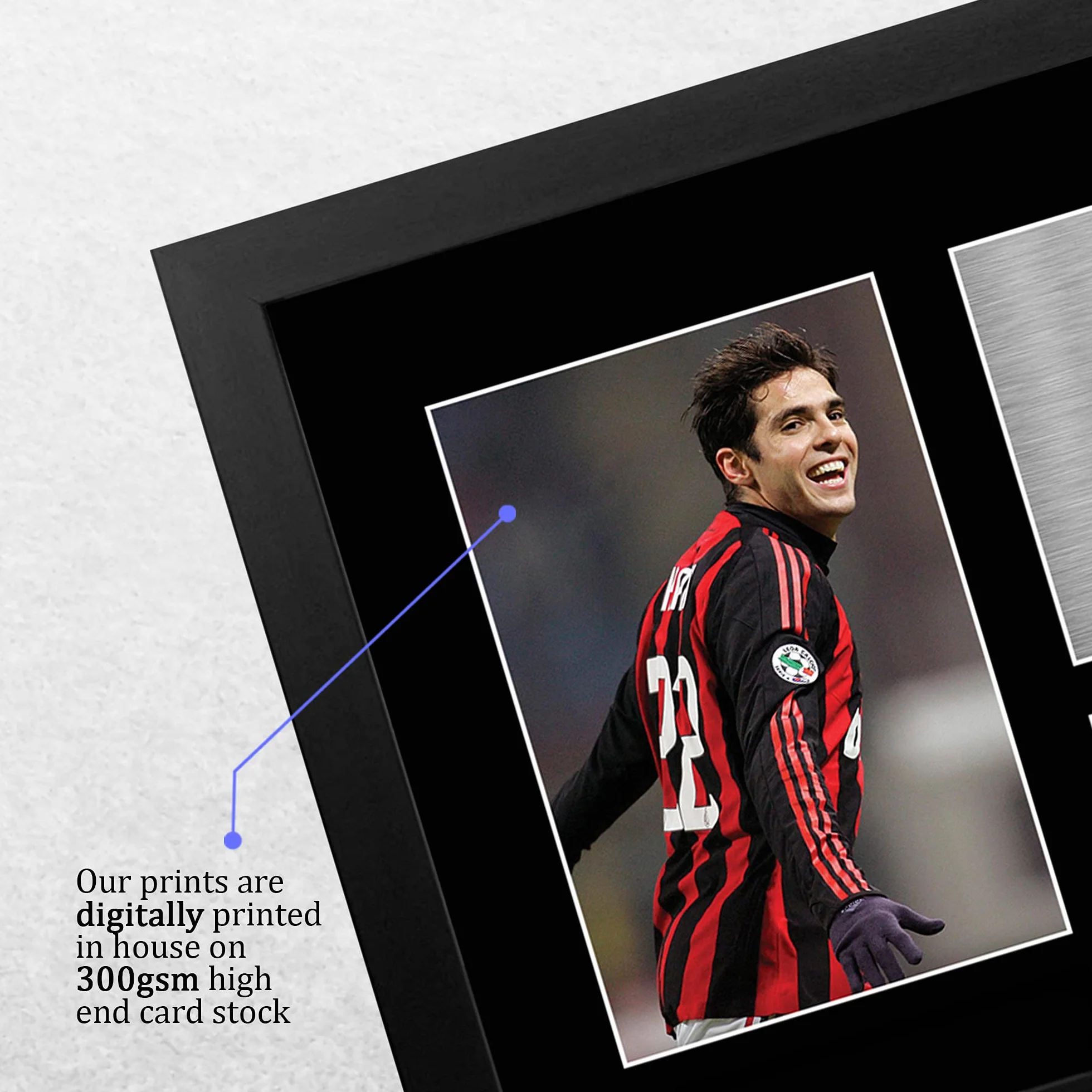 HWC Trading FR A4 Kaka A C Milan Prezenty Drukowane Podpisane Zdjęcie Z Autografem Dla Fanów Piłki Nożnej I Kibiców - A4 Framed