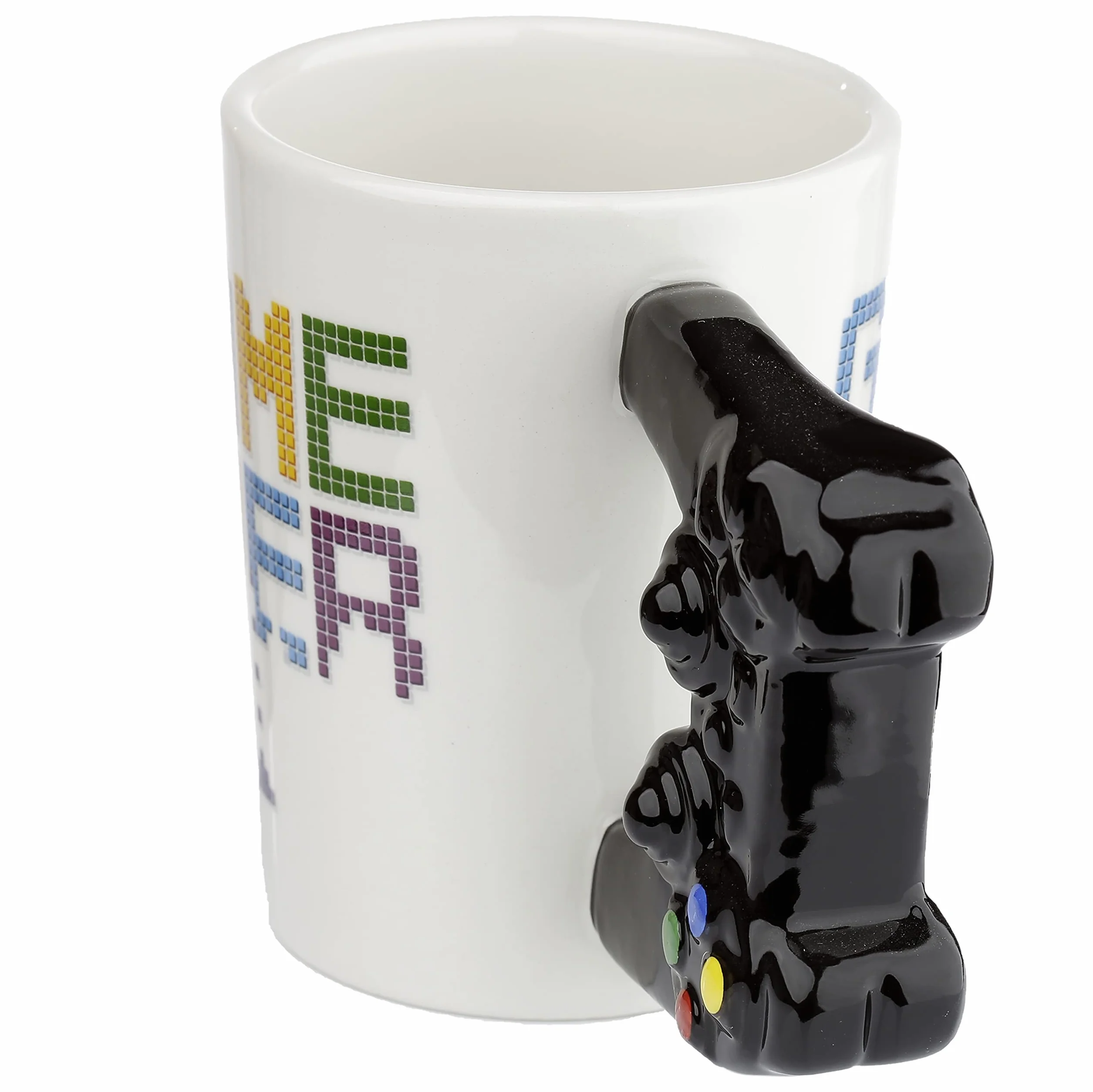 Puckator Kubek z Uchwytem Kontrolera Gier, Ceramiczny, Biały