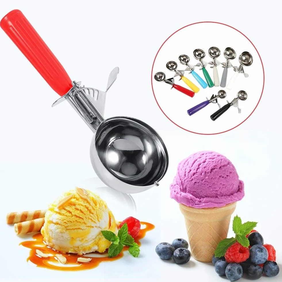 Yosoo łyżka do lodów ze stali nierdzewnej łyżka do owoców i warzyw narzędzie gadżet kuchenny kawa 9 rozmiarów (rozmiar : 5,2 cm)