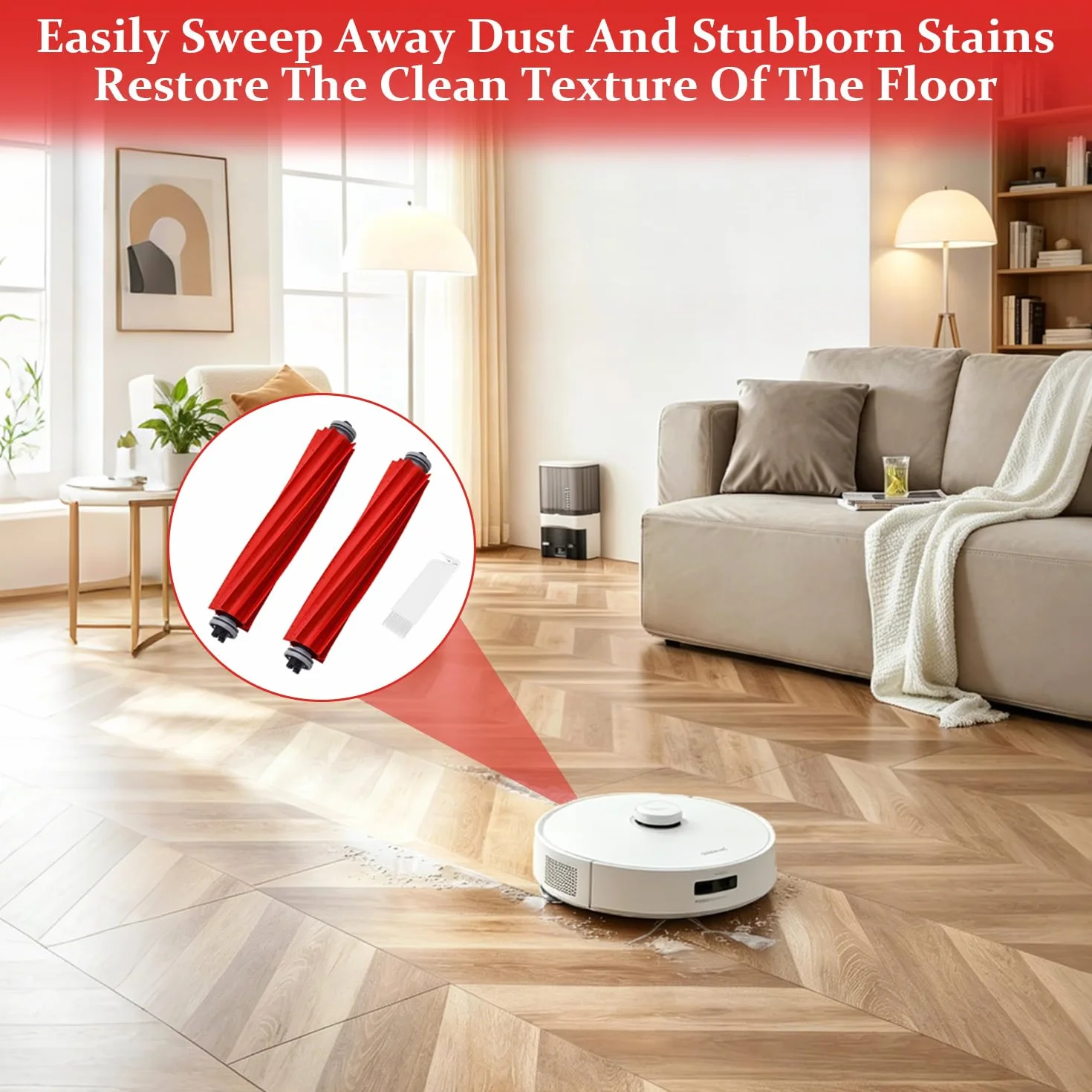 2 sztuki głównych szczotek akcesoria do Roborock Q Revo S7 S7 Plus S7 MaxV S7 MaxV Plus S7 MaxV Ultra Q7 Q7 Max Q7 Max Plus Q7 Maxv Q7 Maxv Ultra robotyczny odkurzacz, z szczotką do czyszczenia