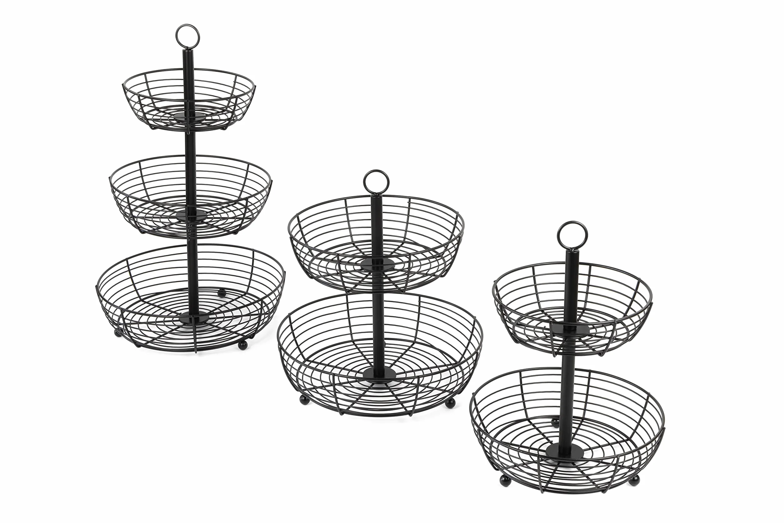 Etażerka – 2-poziomowa – duże talerze na owoce – prezentacja owoców – stylowy kosz na owoce – miska na owoce – wys. = 33 cm – śr. = 29 cm