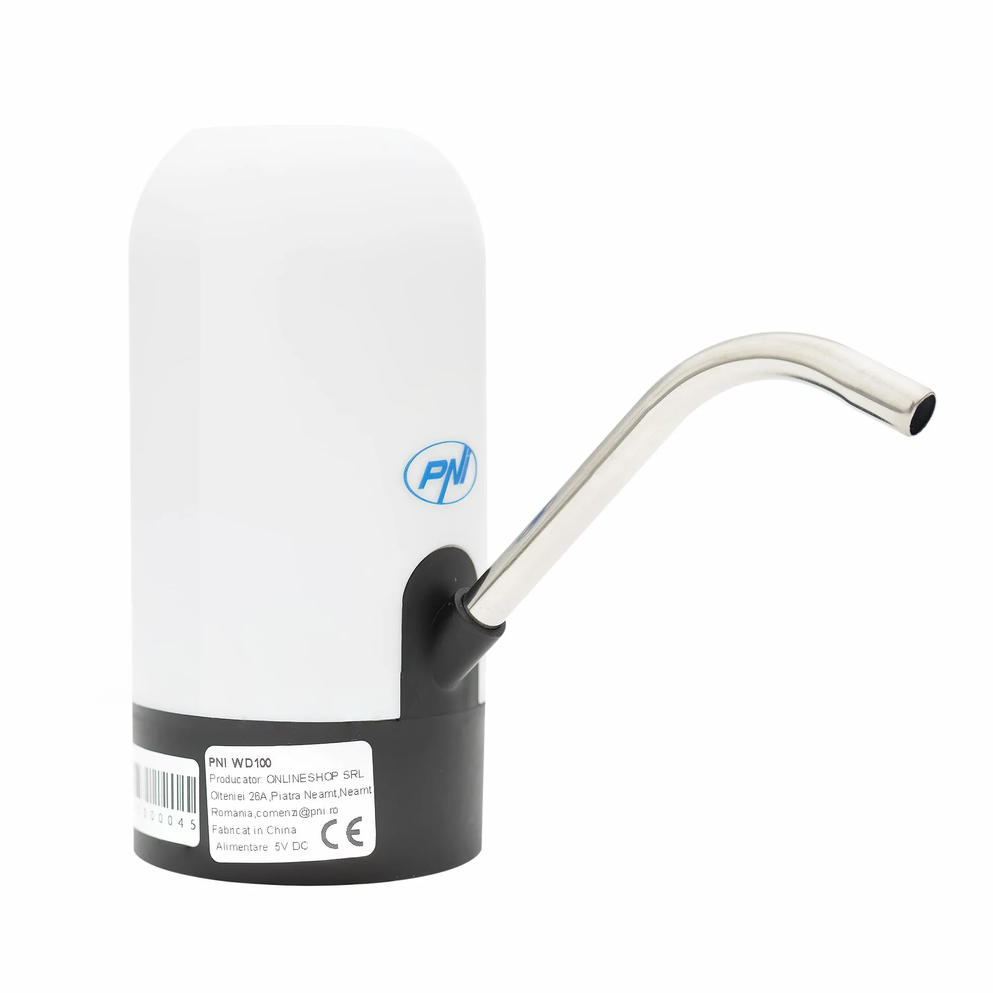 Elektryczna pompa do butelki PNI WD100, ładowanie przez micro USB, akumulator 800 mAh, moc 4 W