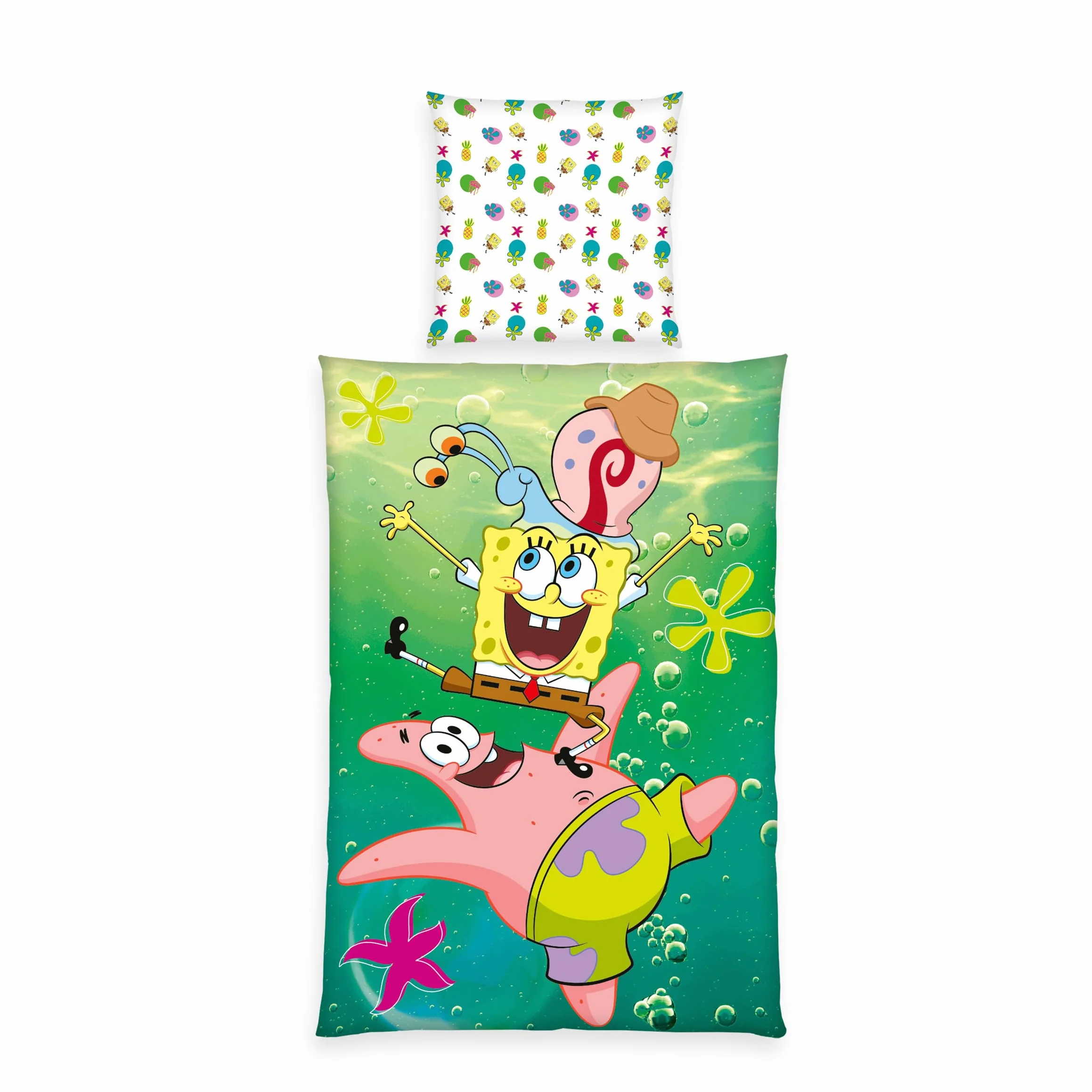 Pościel Spongebob 100% Bawełna 80x80 cm 135x200 cm Renforcé