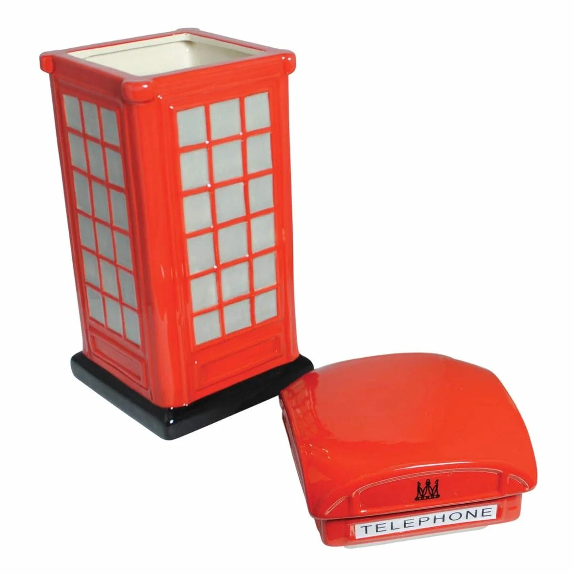 CKB LTD skrzynka telefoniczna retro ceramiczna czerwona 12x12x28 cm