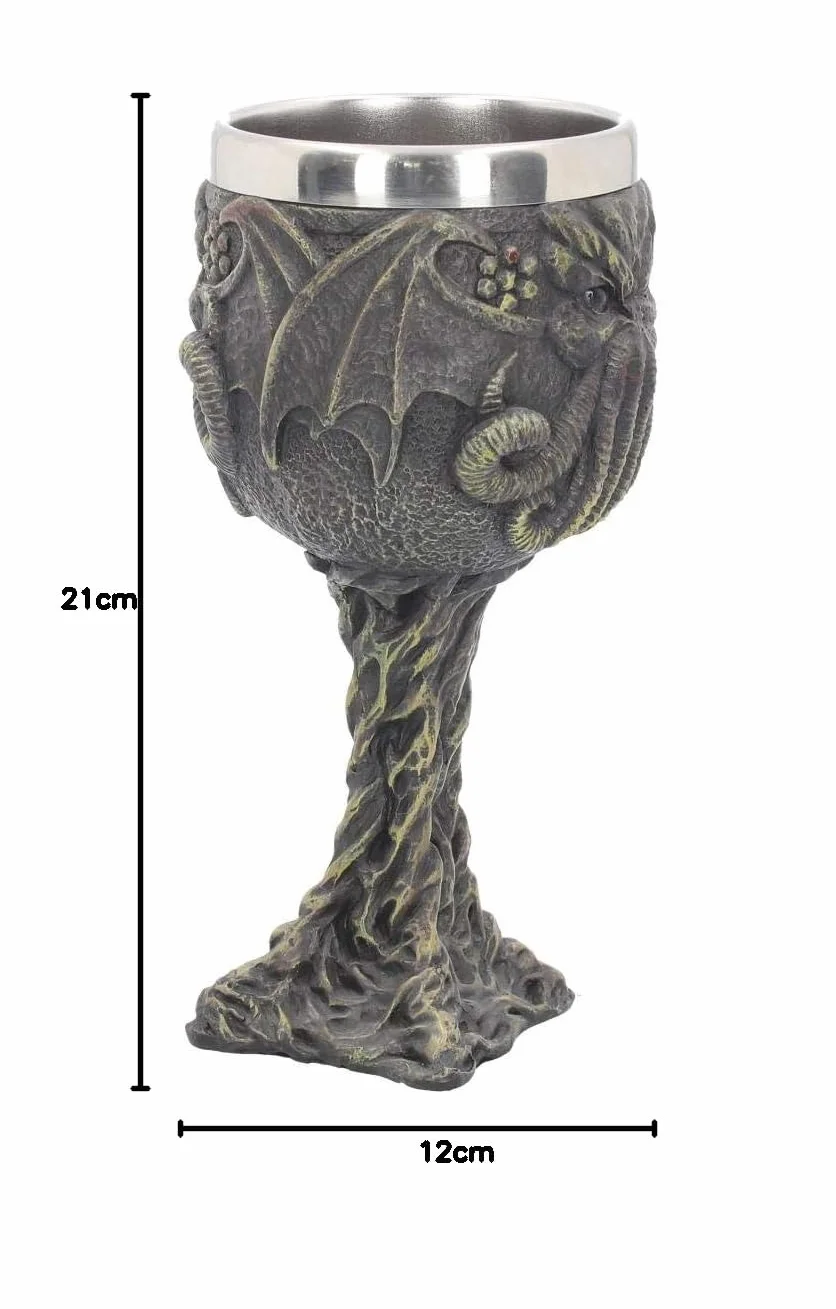 Nemesis Now Cthulhu's Thirst Goblet 21 cm zielony, żywica z wkładką ze stali nierdzewnej, 1 szt. (1 opakowanie)