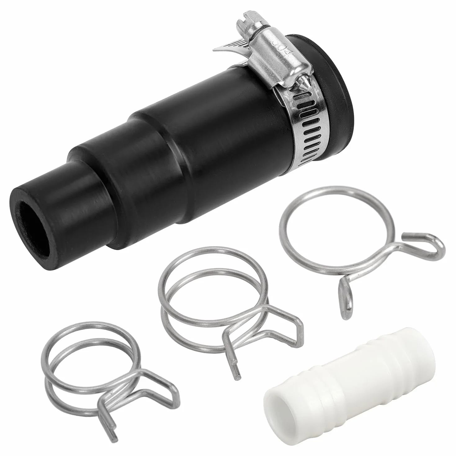Adapter Weza Spustowego Zmywarki Kompatybilny z Insinkerator Pojemnikiem na Smieci, Zestawem Zlacza do Zmywarki Zawiera 1 Zlacze Wlotowe 1 Zacisk Weza i 3 Zaciski Sprezynowe