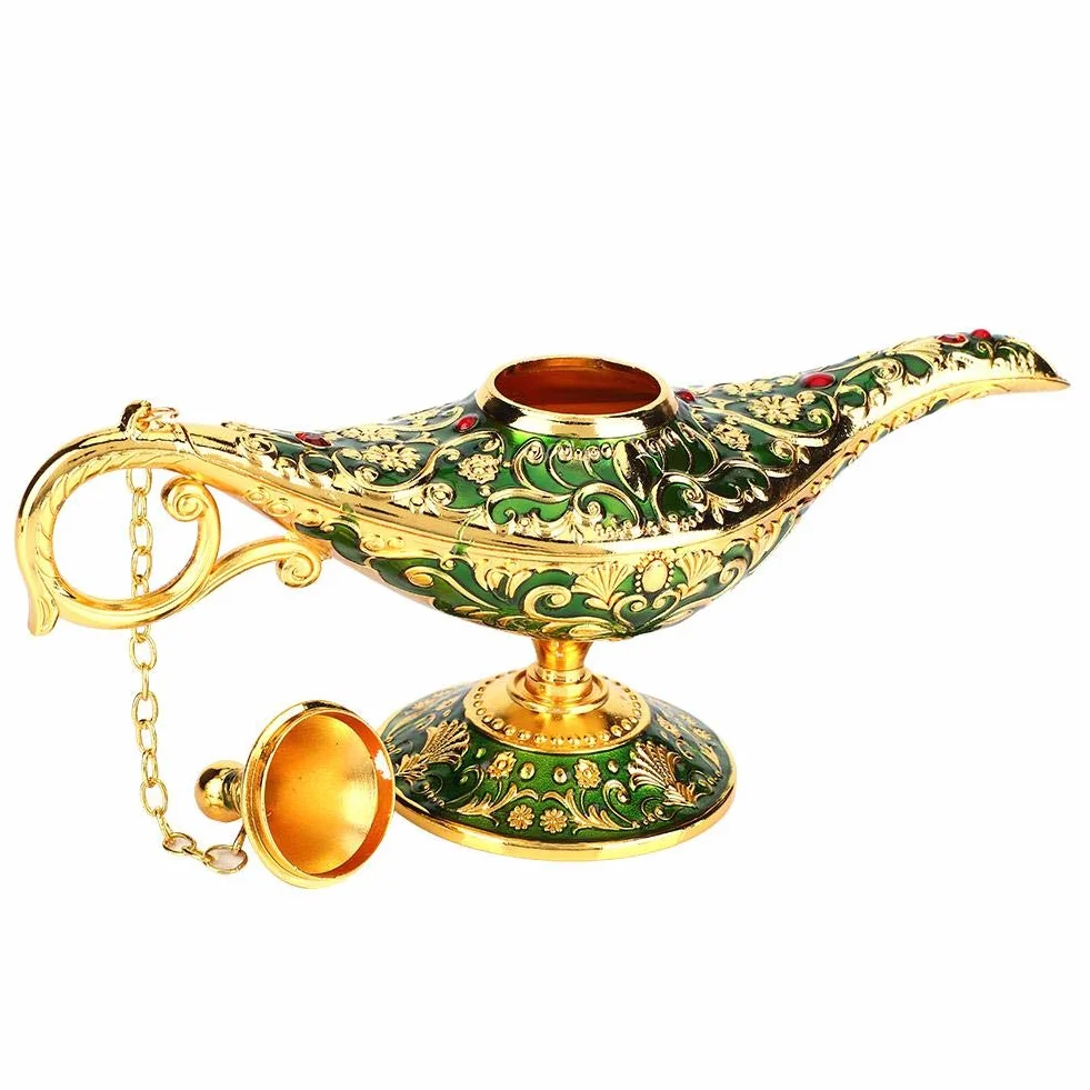 Aladdin Magic Genius lampa olejna palnik kadzidła dekoracja stołu zielona