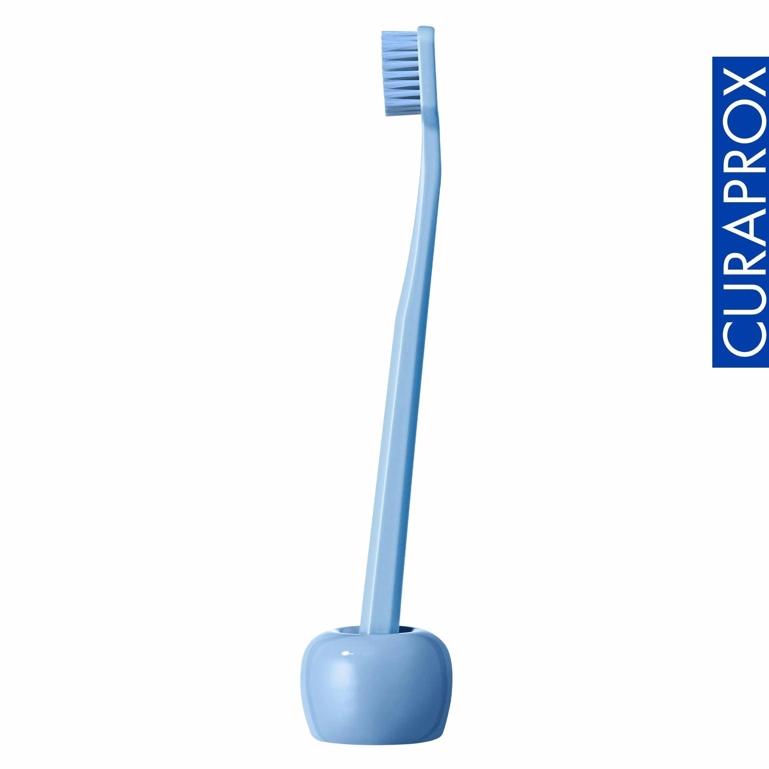 Curaprox Uchwyt Na Szczoteczki Do Zębów ceramiczny Stojak Na ręczne Szczoteczki Do Zębów/Niebieski, pojedyncze opakowanie/zaprojektowany w Szwajcarii