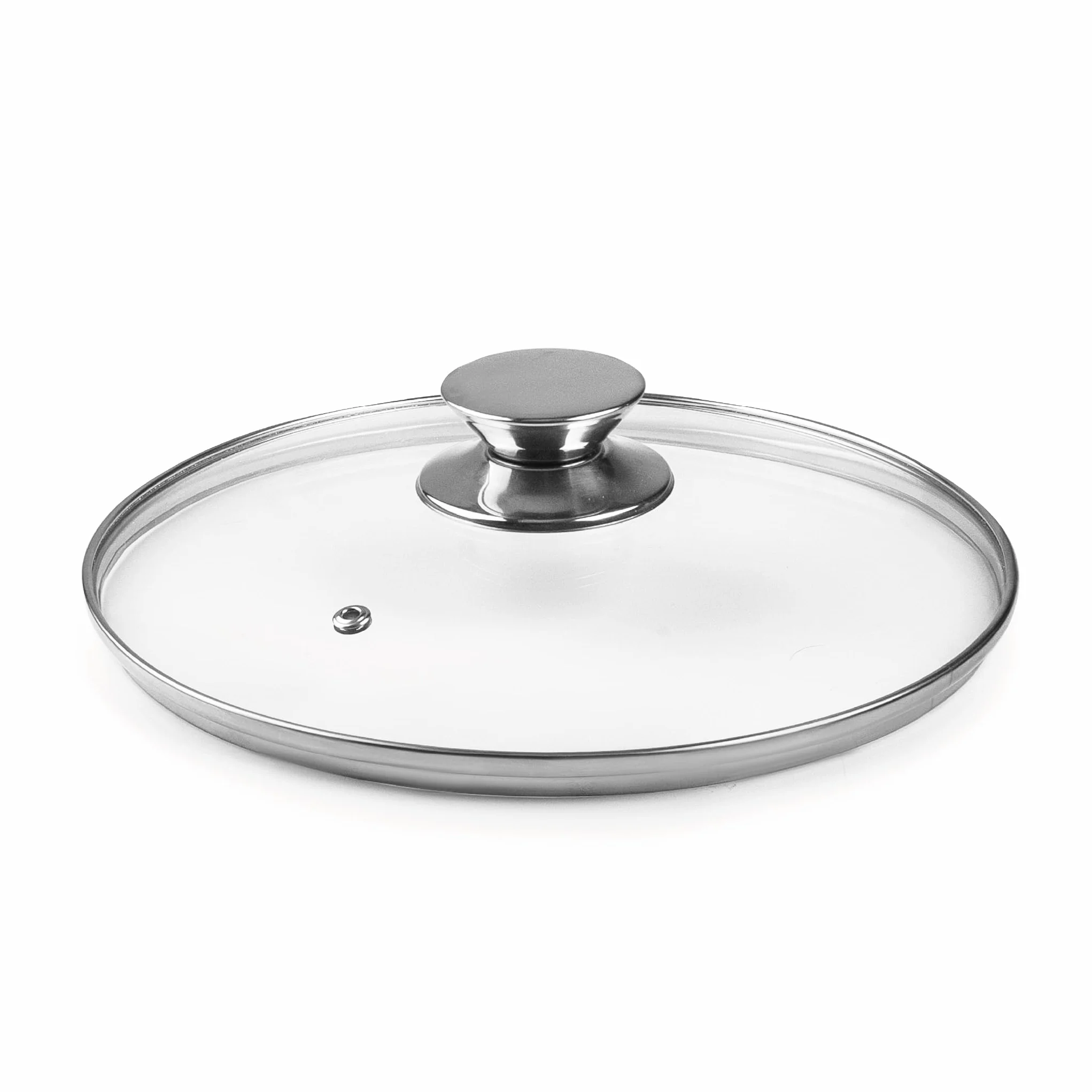Ibili, 971612, szklana pokrywka z uchwytem ze stali nierdzewnej, 12 cm