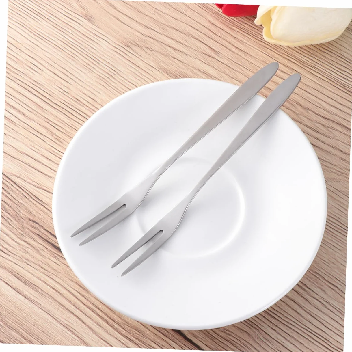 Widelce do owoców ze stali nierdzewnej 5 sztuk eleganckie do ciast deserów sałatek