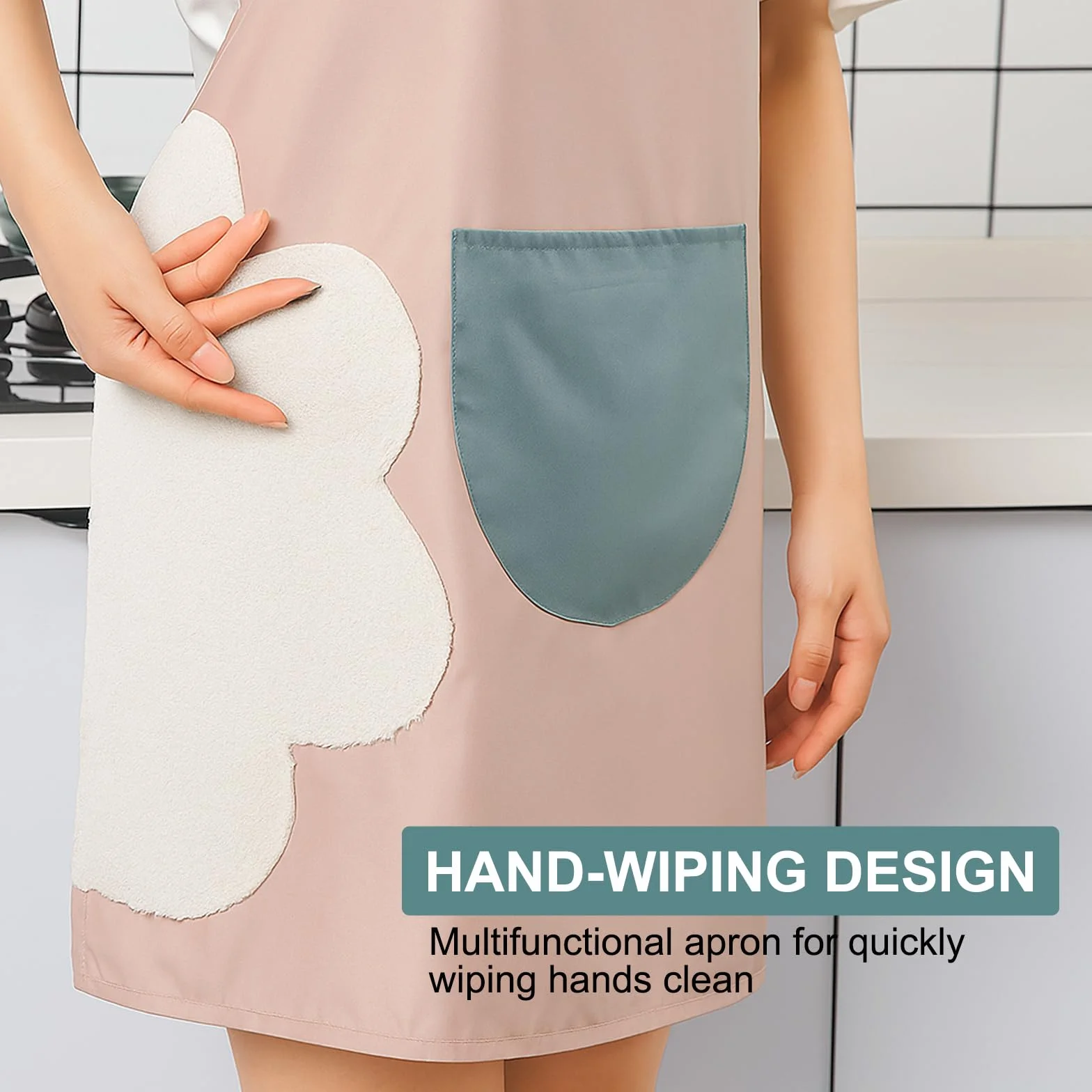 APOMOONS 2 szt. Fartuch kuchenny unisex z kieszenią i ręcznikiem