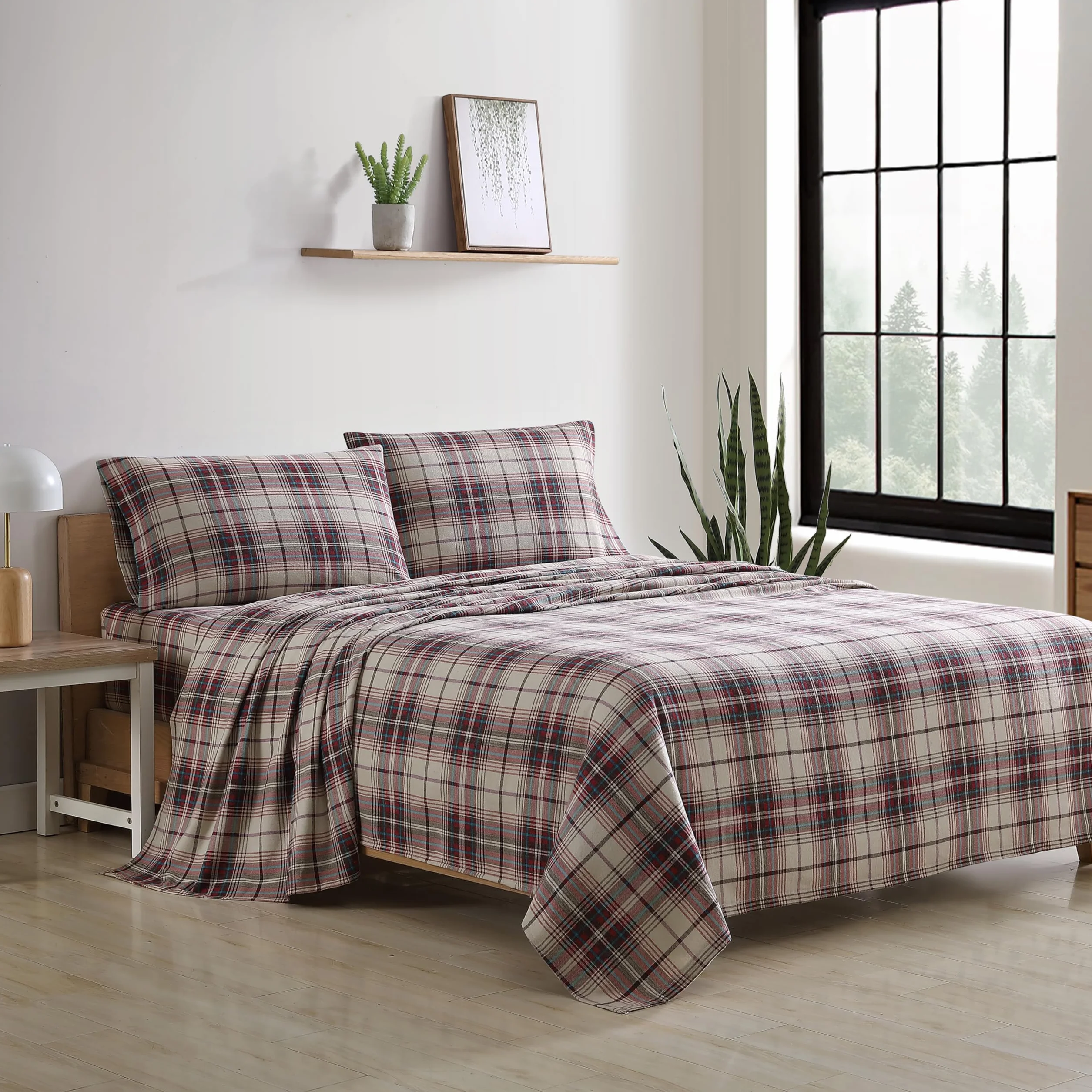 Eddie Bauer Pościel flanelowa bawełniana Queen Montlake Plaid
