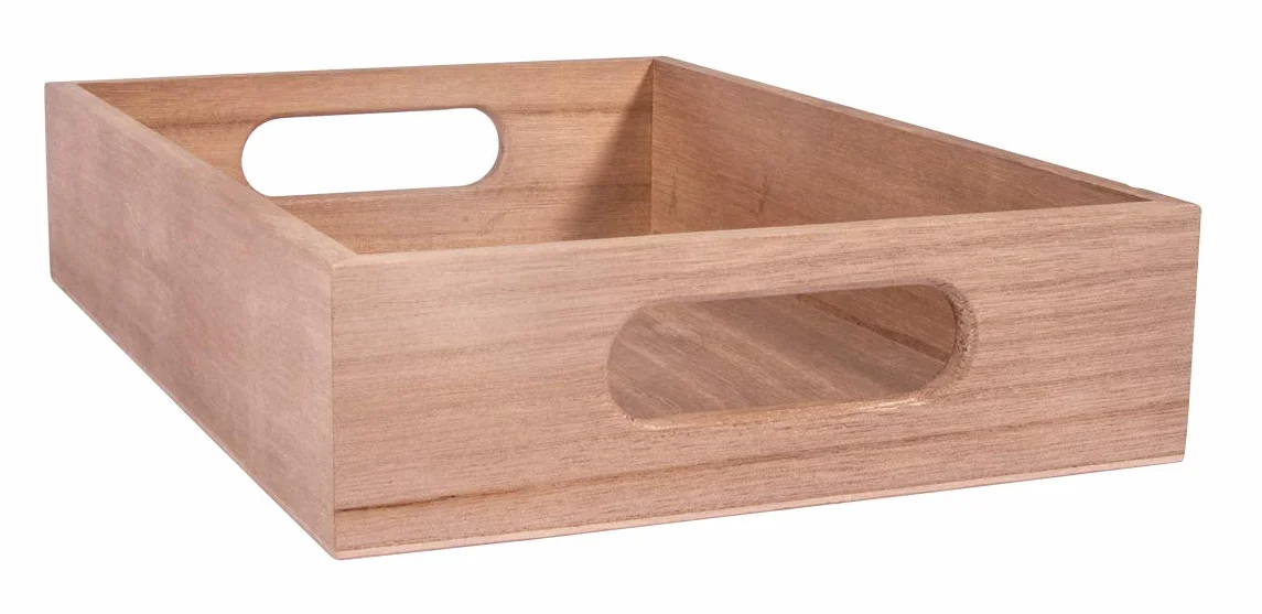 Rayher Drewniana taca 24 x 17 x 5 cm z uchwytami drewno topolowe FSC naturalna