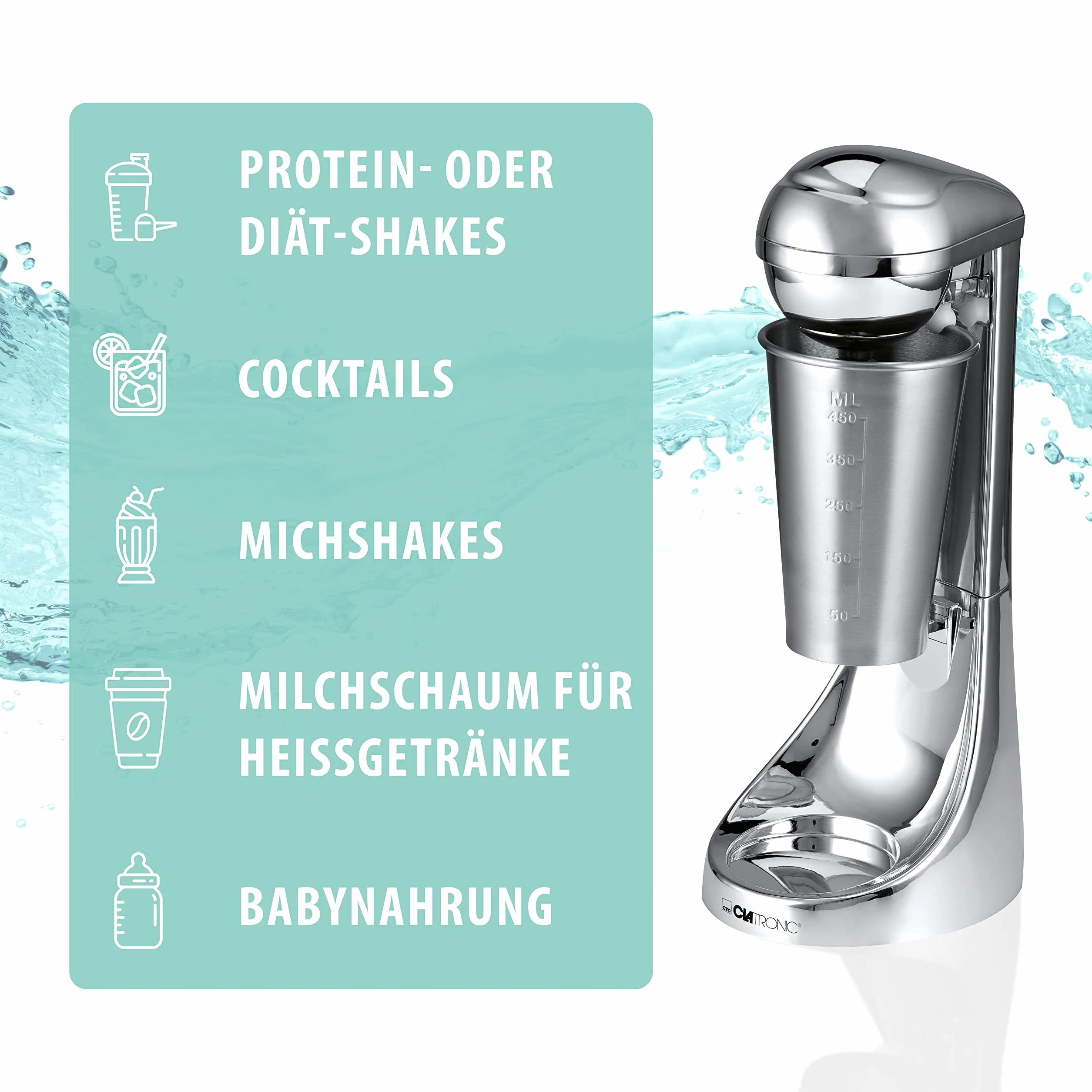 Clatronic Mikser barowy i spieniacz do mleka 650 ml 65 W