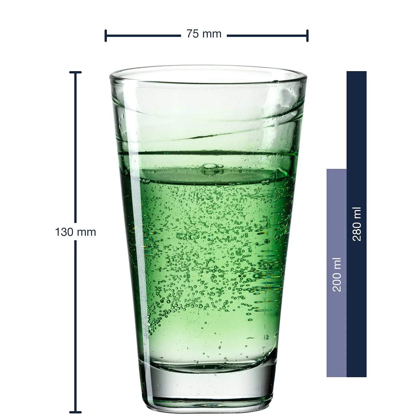 Leonardo Vario Struttura szklanki do picia zestaw 6 sztuk kolorowe kubki ze szkła 280 ml