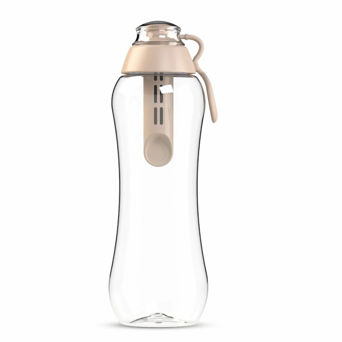 DAFI Butelka filtrująca Soft 500 ml Cappuccino - Wymienny filtr węglowy - Bez BPA, Usuwa smak i zapach chloru - Idealna do szkoły, pracy, na siłownię - Szczelny korek, Wyprodukowana w Europie
