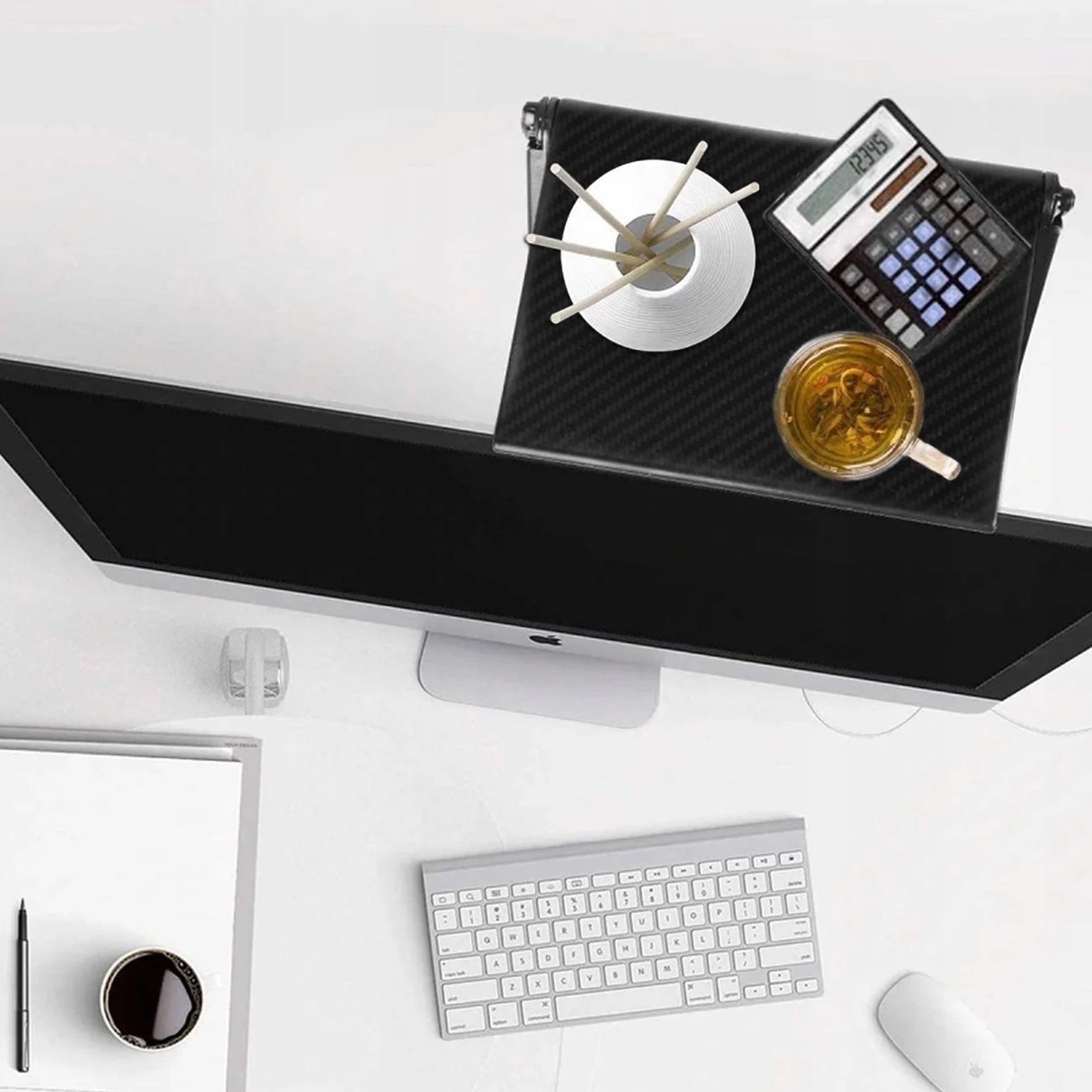 Retoo Regulowana Półka na Monitor Telewizor Stojak na Telefon 35x16,5x2 cm Czarny