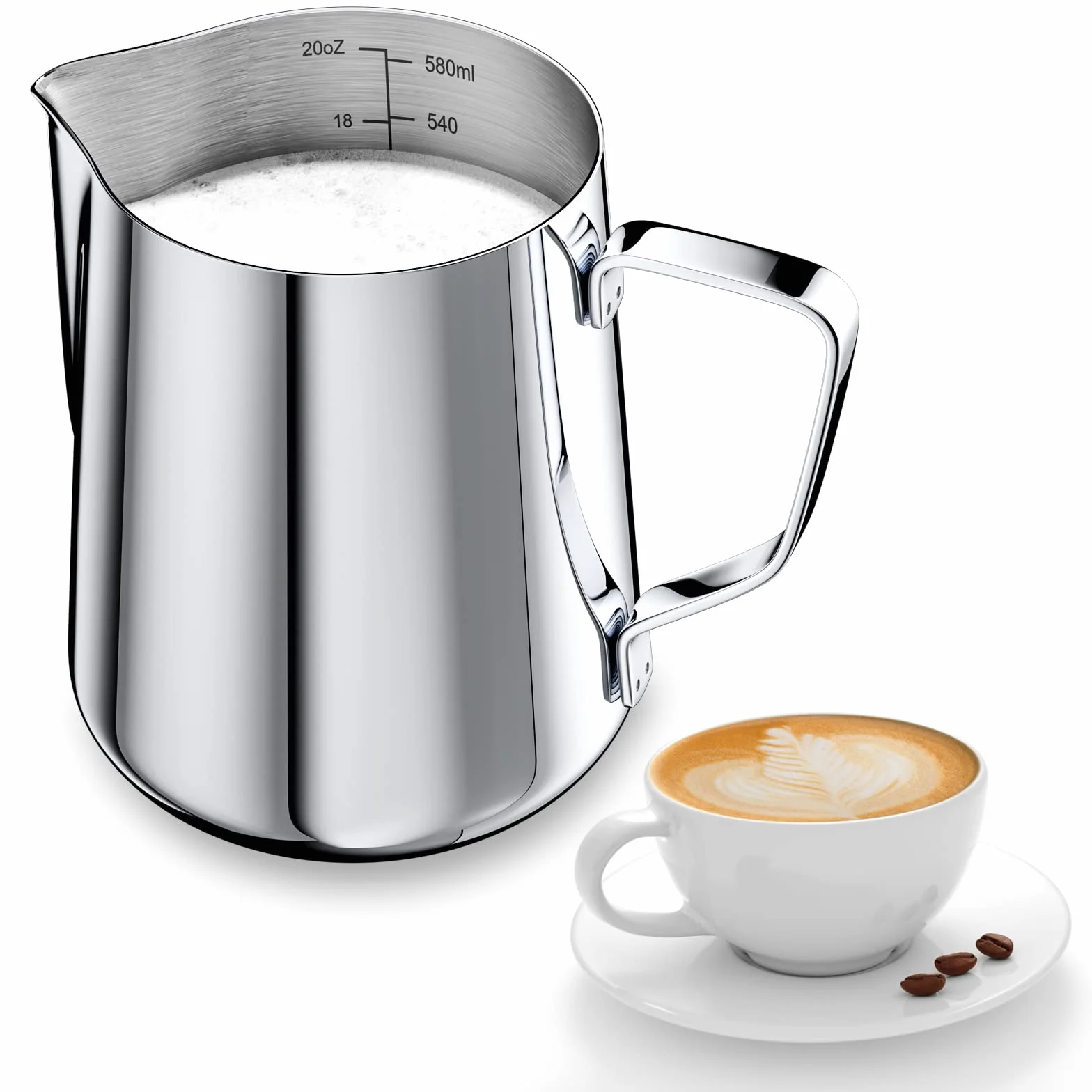 Newaner dzbanek do spieniania mleka 600 ml stal nierdzewna 304 12 uncji barista cappuccino espresso latte