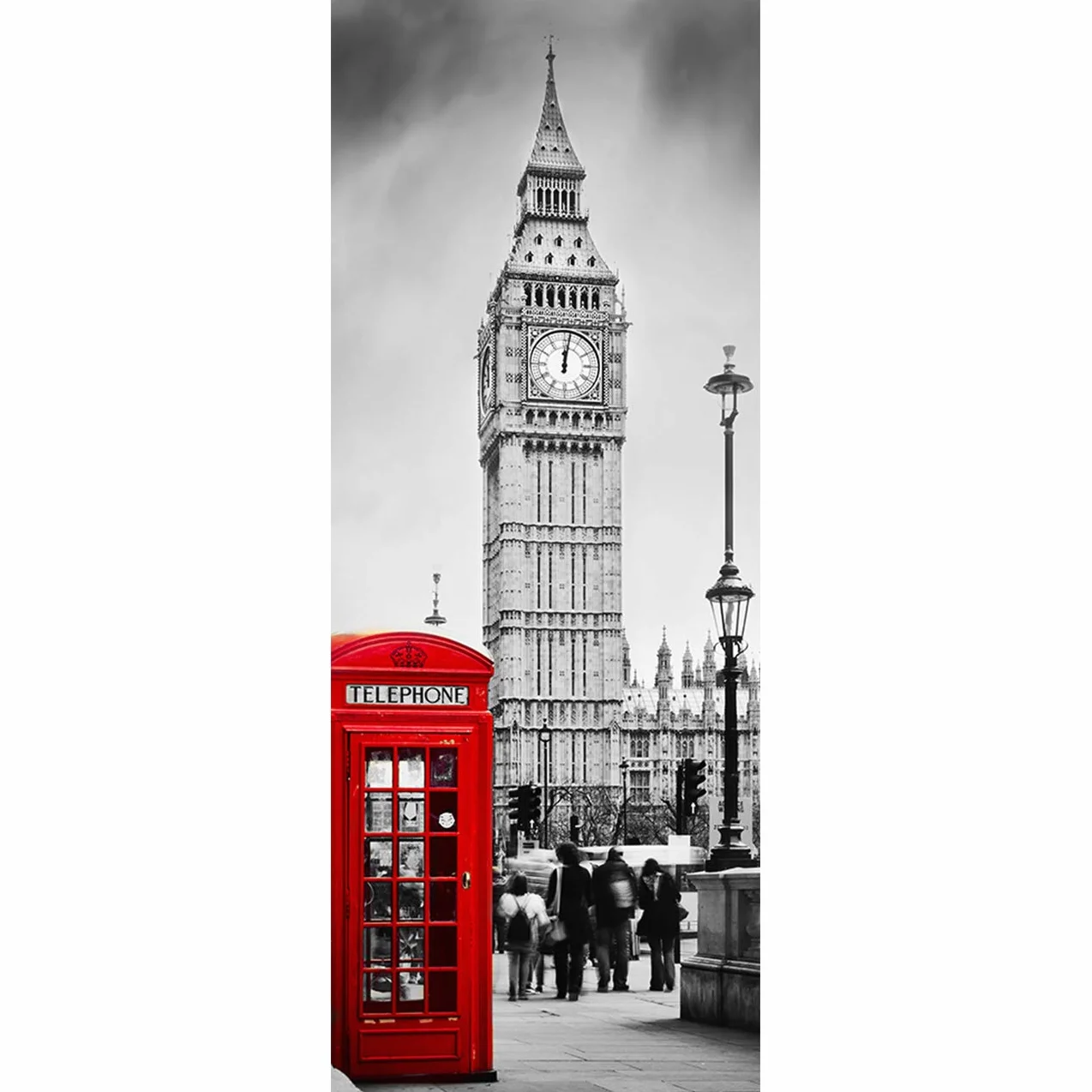 Naklejki 3D na drzwi wewnętrzne, samoprzylepne naklejki ścienne do sypialni, domu, salonu, sypialni, biura, łazienki, ulepszenia domu, 77 x 200 cm (Big Ben)