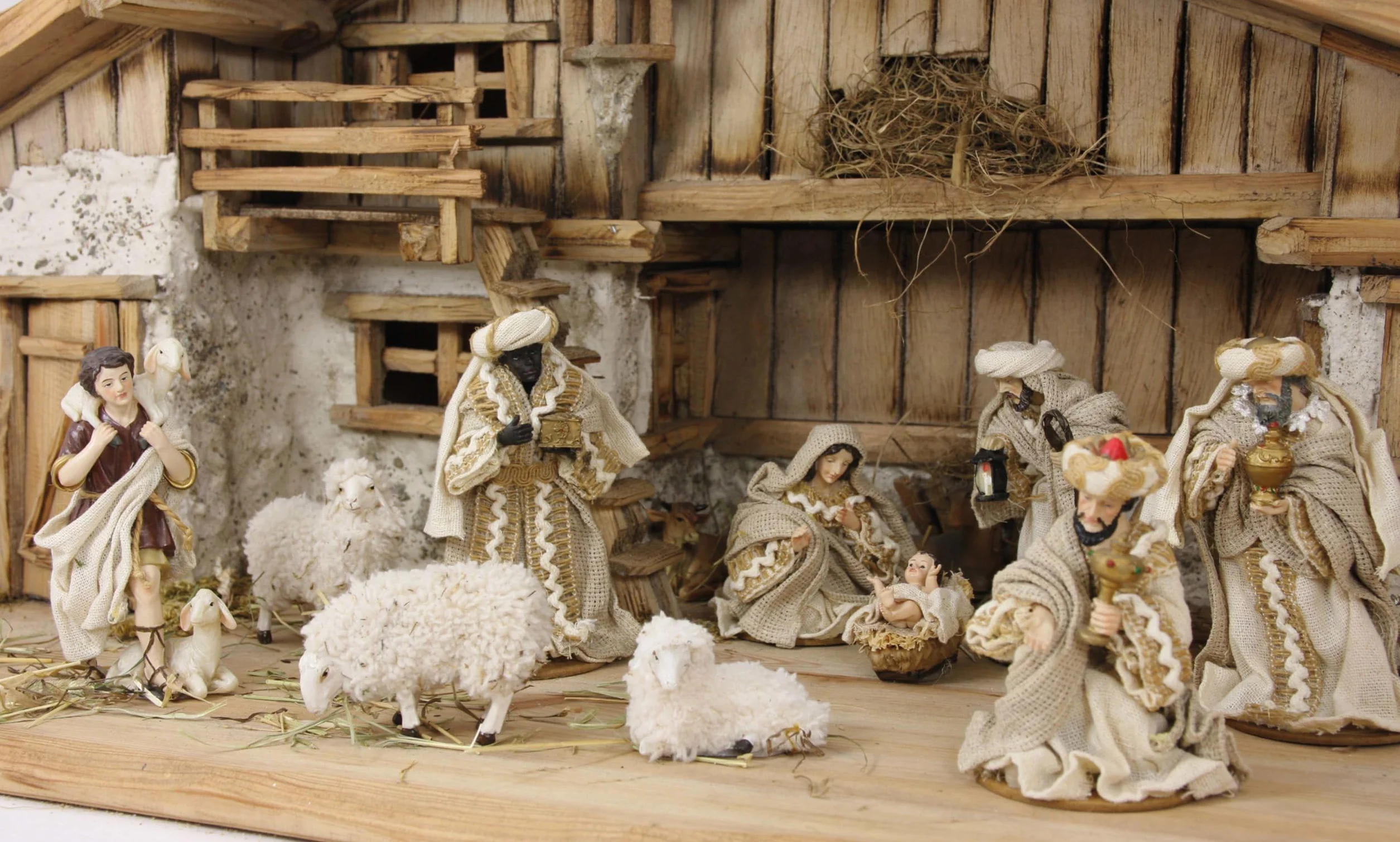 FADEDA figurki do szopki 7 cm ręcznie malowane bożonarodzeniowa dekoracja stołowa
