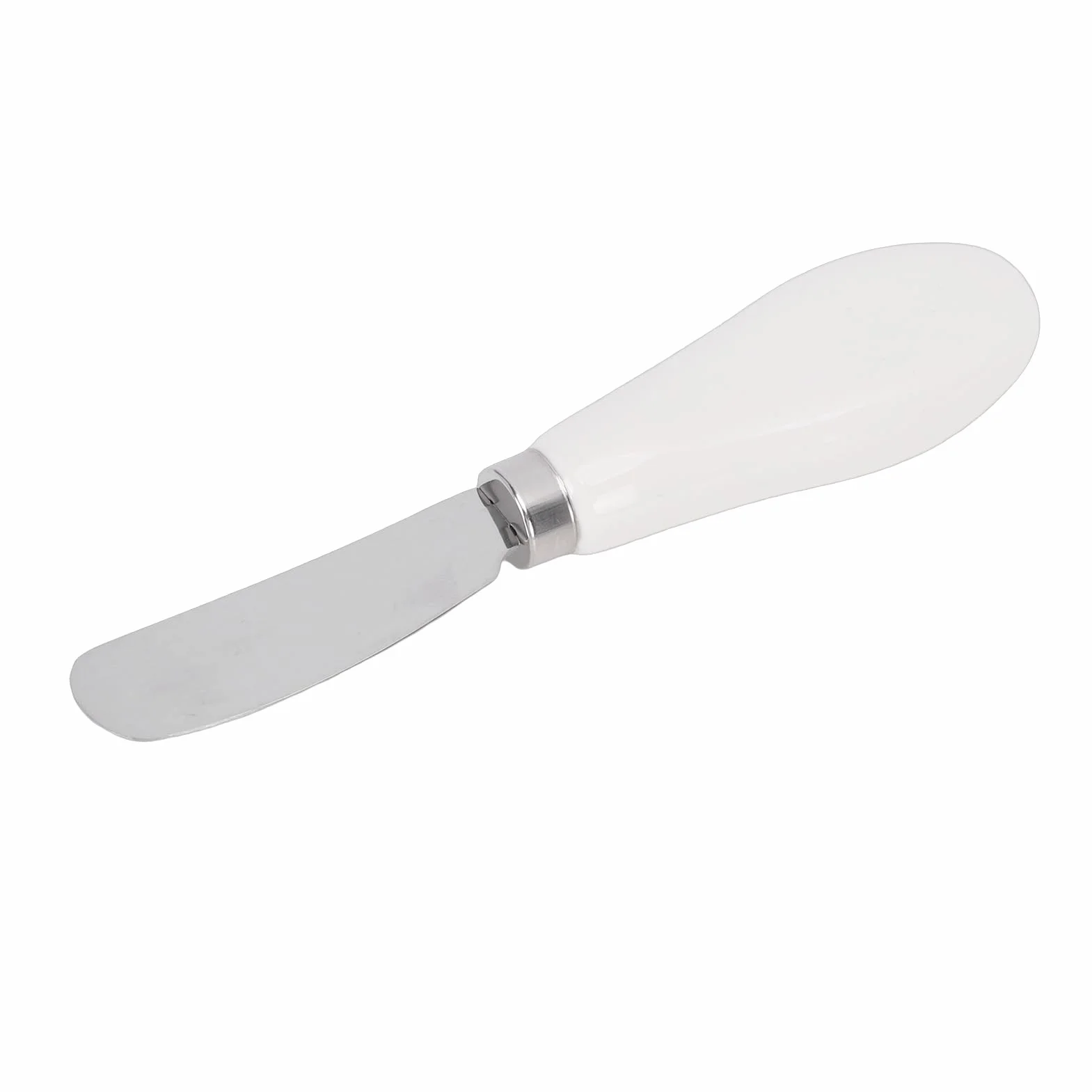 Acouto 2 szt. Nóż do Masła, Naczynie ze Stali Nierdzewnej Nadające się do Mycia w Zmywarce z Ceramicznym Uchwytem Smarowania Dżemu i Sera (WHITE)