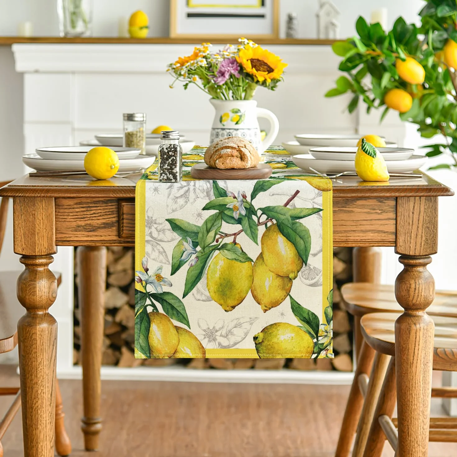 Artoid Mode Bieżnik na stół z cytrynami 40 x 140 cm zmywalny letni
