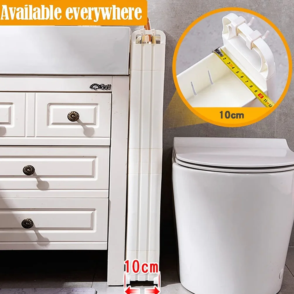 Wózek Do Przechowywania 3-Tier Slim Storage Cart Plastik Biały Szerokość 10cm