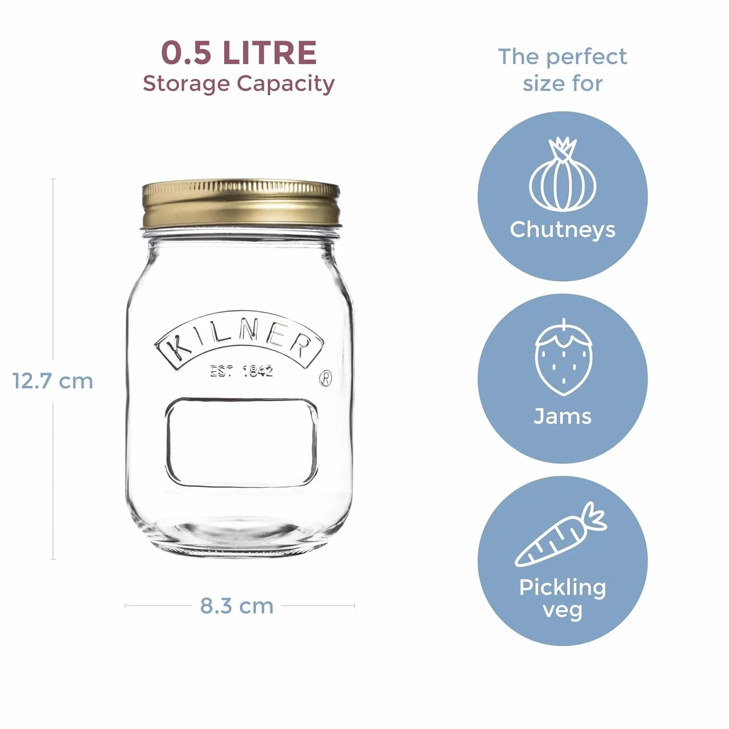 Kilner Szklany słoik na przetwory 0,5 litra