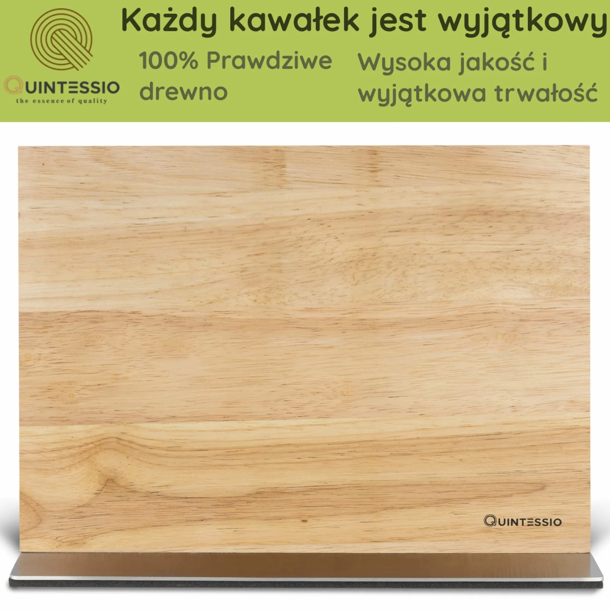 QUINTESSIO Magnetyczny Uchwyt Dwustronny Blok na Noże Jasny Dąb