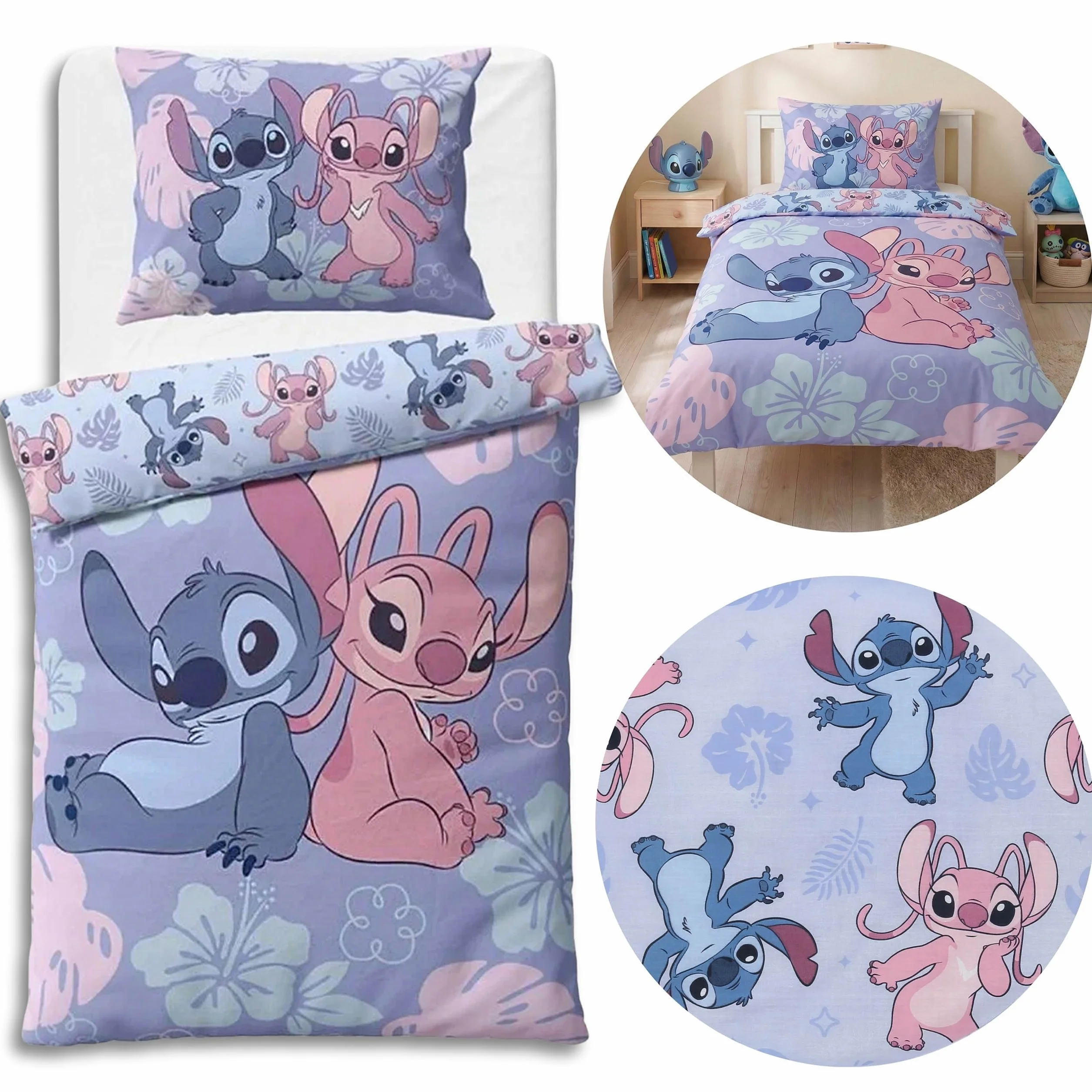 DISNEY Stitch bawełniana pościel dziecięca 140x200cm+70x90cm OEKO-TEX