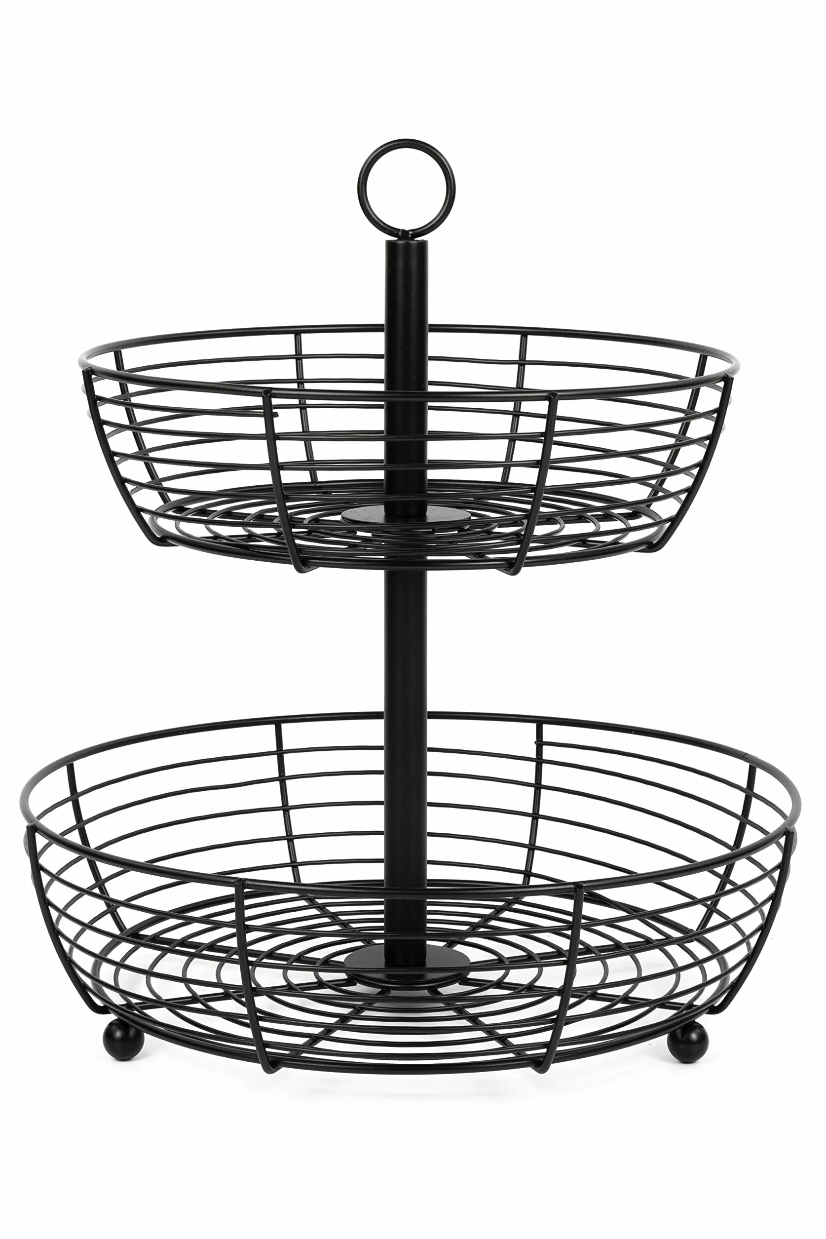 Etażerka – 2-poziomowa – duże talerze na owoce – prezentacja owoców – stylowy kosz na owoce – miska na owoce – wys. = 33 cm – śr. = 29 cm