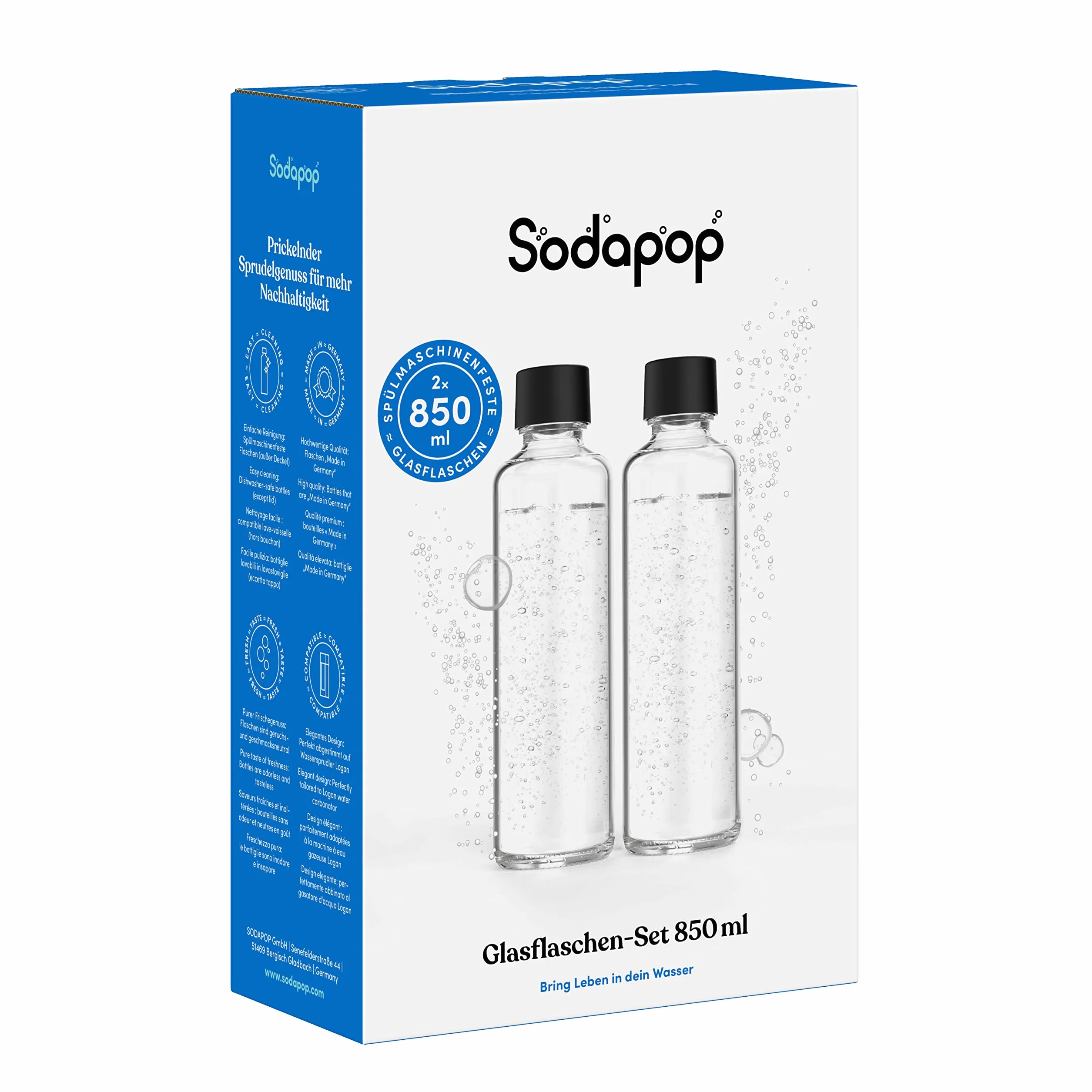 Sodapop Logan zestaw szklanych butelek 2 x 850 ml