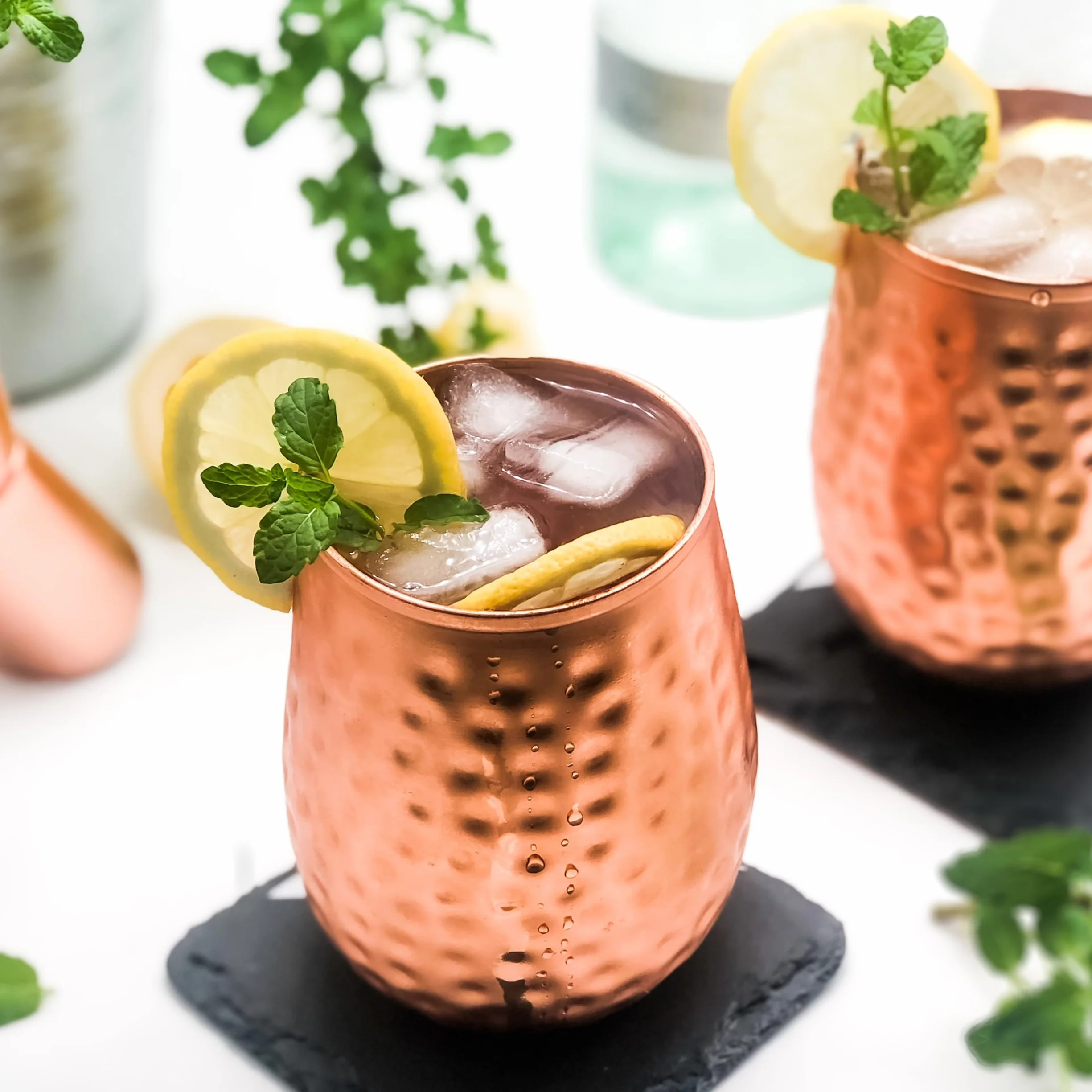 NKlaus 2x kubek miedziany czysta miedź 100% Ayuverda kubek do picia owalny Moscow Mule 500 ml 11262