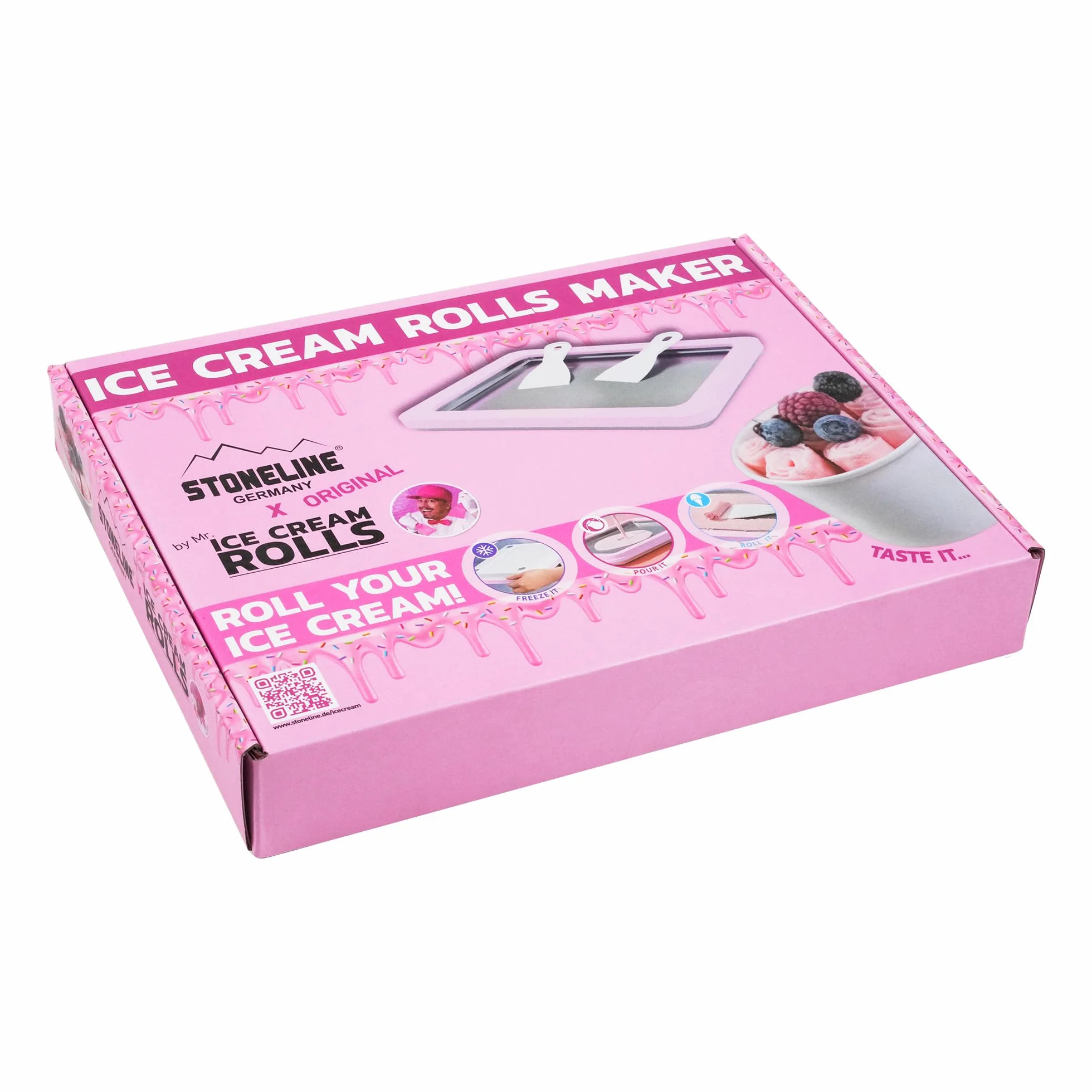 Różowy Ice Cream Rolls Maker Eisflat do Domowej Roboty