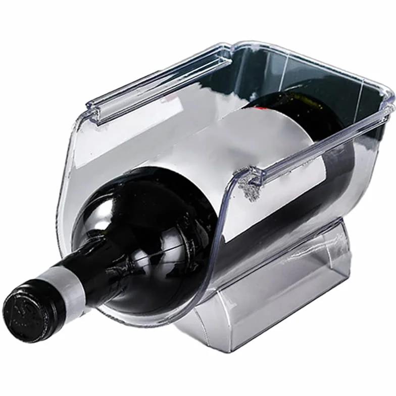 Plastikowy Organizer na Wino, Stojak na Butelki z wodą do Układania w Stosy dla Inteligentnej Organizacji, Przezroczysty, Wodoodporny, Antypoślizgowy do Domu, Kuchni, Baru (1