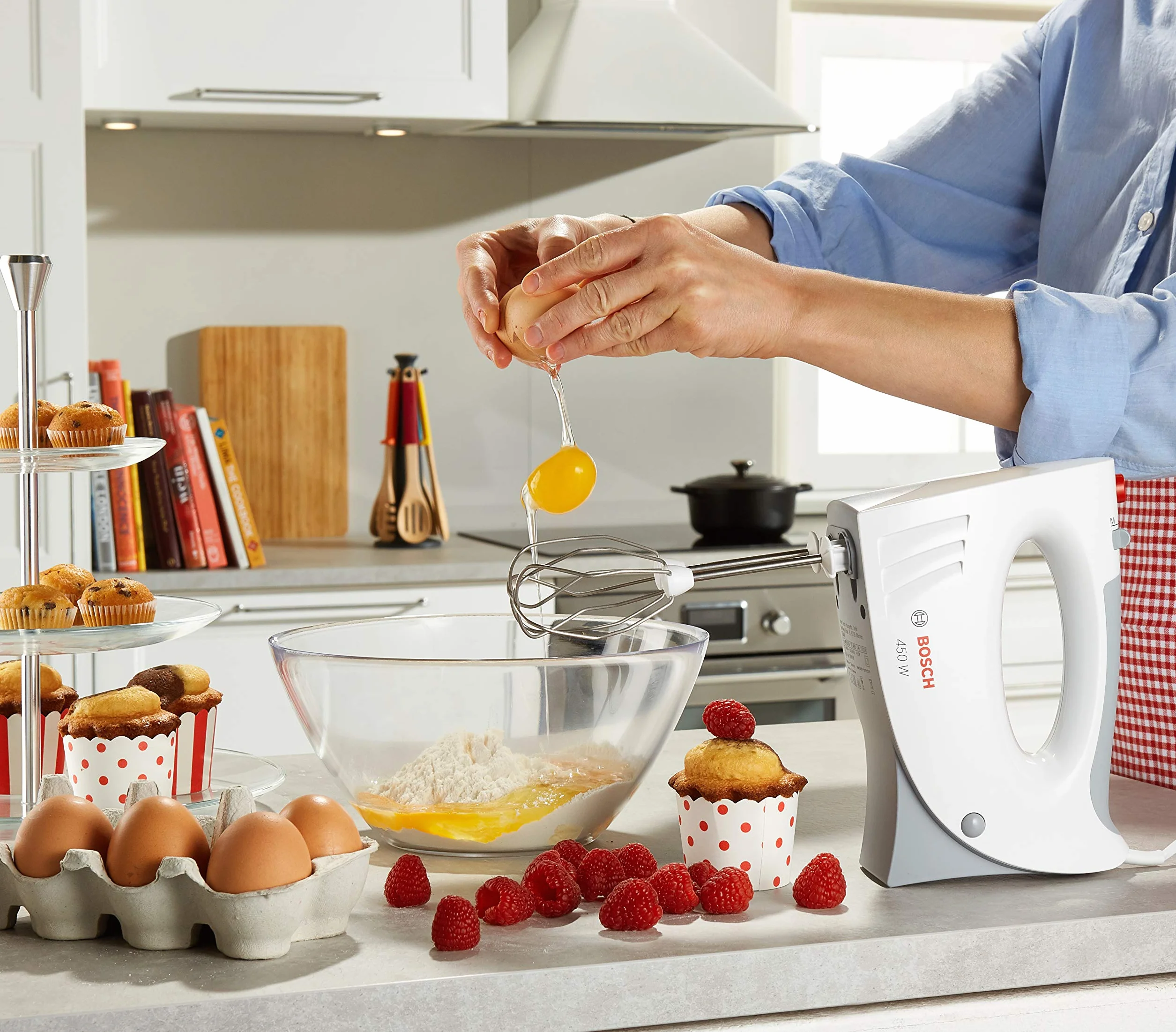 Bosch Mikser ręczny CleverMixx MFQ3530, 450 W, 5 prędkości, końcówki turbo i haki do ciasta