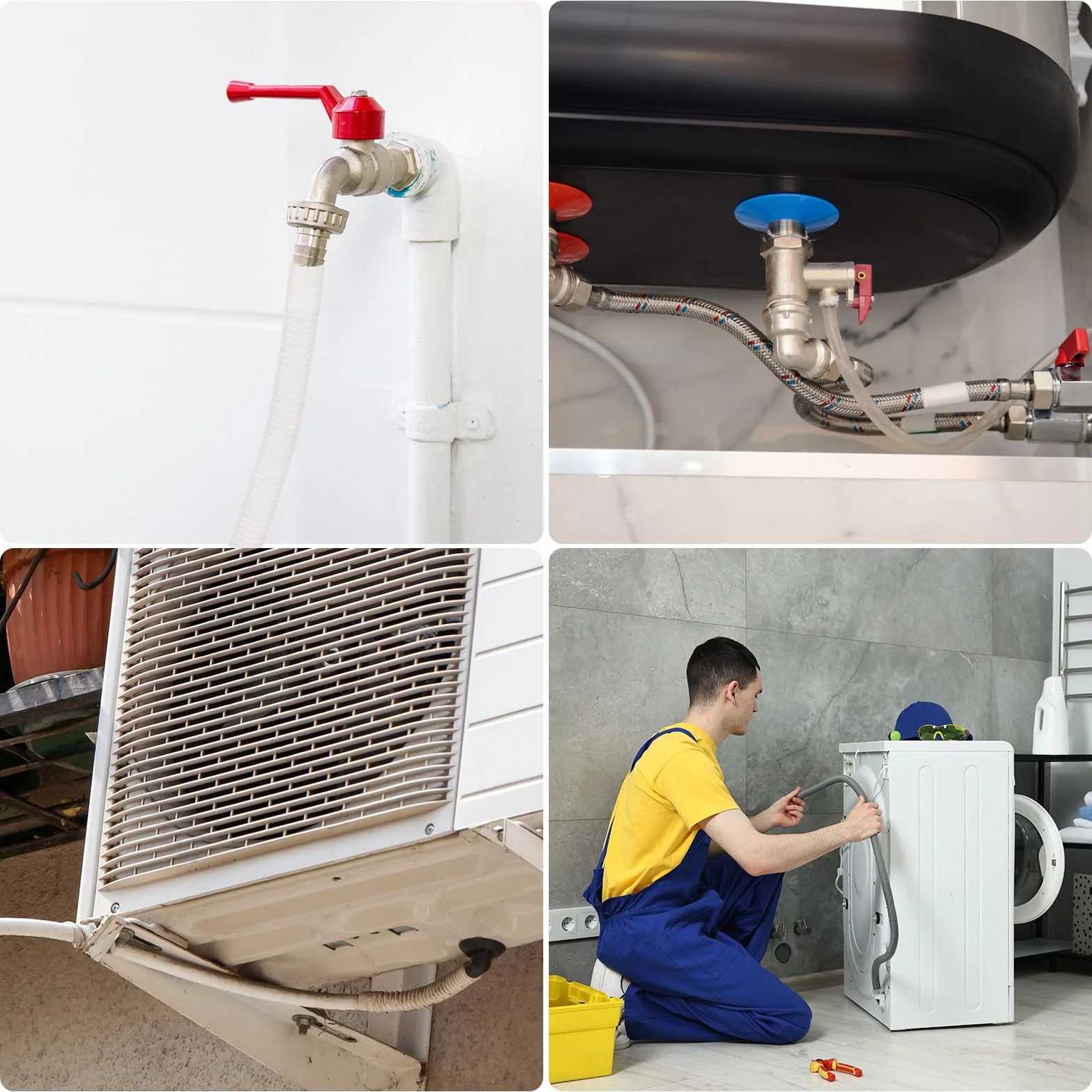 PATIKIL Zestaw węża spustowego klimatyzatora uniwersalny wąż spustowy AC z prostym złączem do przedłużenia węża spustowego Mini Split AC bezkanałowe pompy ciepła AC drenaż HVAC Extender, żółty
