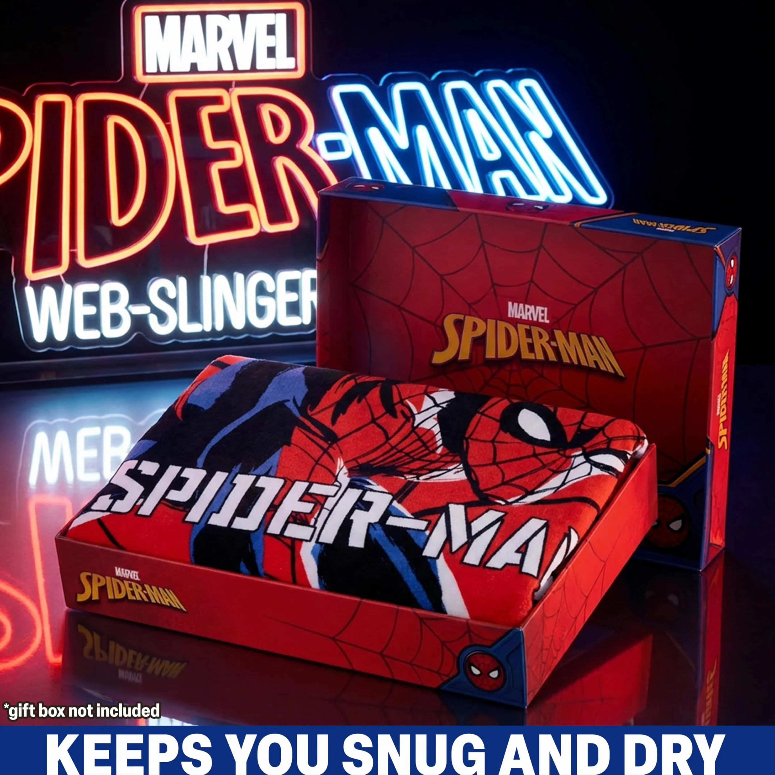 Marvel Spiderman ręcznik kąpielowy z kapturem dla dzieci chłonny szlafrok ponczo czerwony