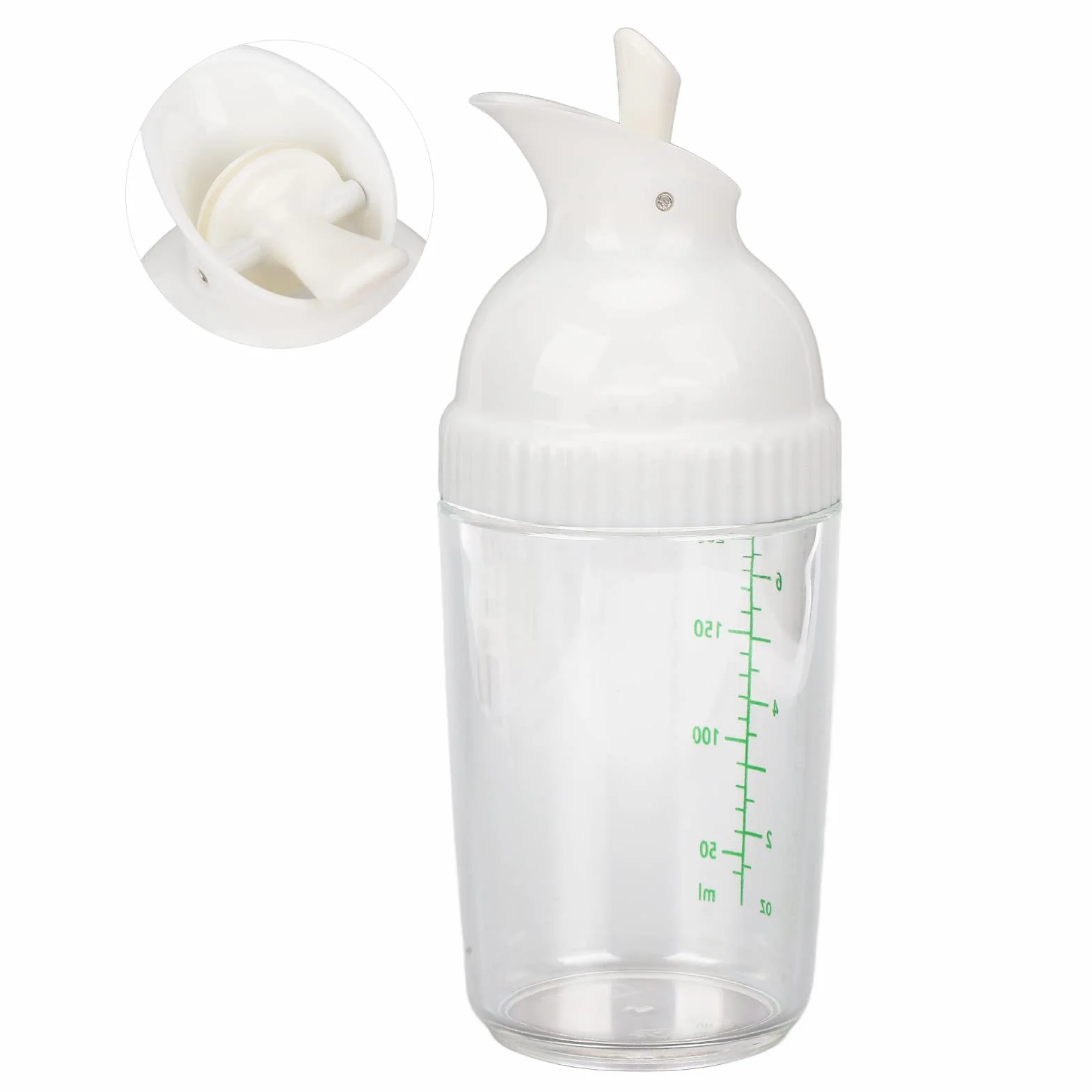 Shaker do sosów sałatkowych, 200 ml, mikser do dressingu, butelka na olej, ocet, sok z cytryny, ranczo i sos balsamiczny (biały)