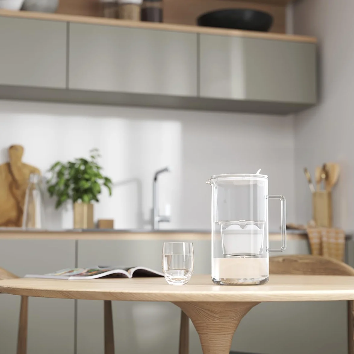 AQUAPHOR Glass Dzbanek Filtrujący do wody z 1 filtrem węglowym MaxFOR+, 2,5L, Biały, Czysta Woda, Filtrujący Wodę, Bez Kamienia
